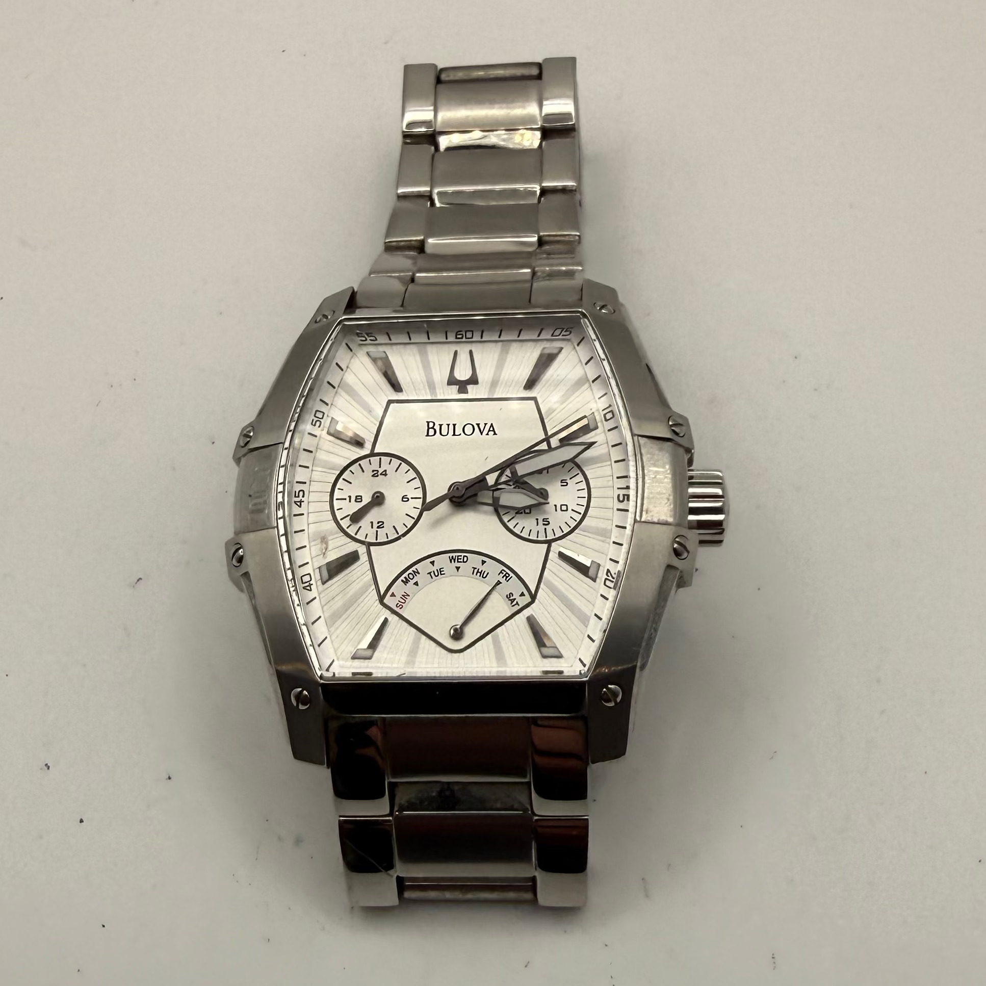 Bulova Curvée Style Multi-Function Stainless Steel Watch- £140.00