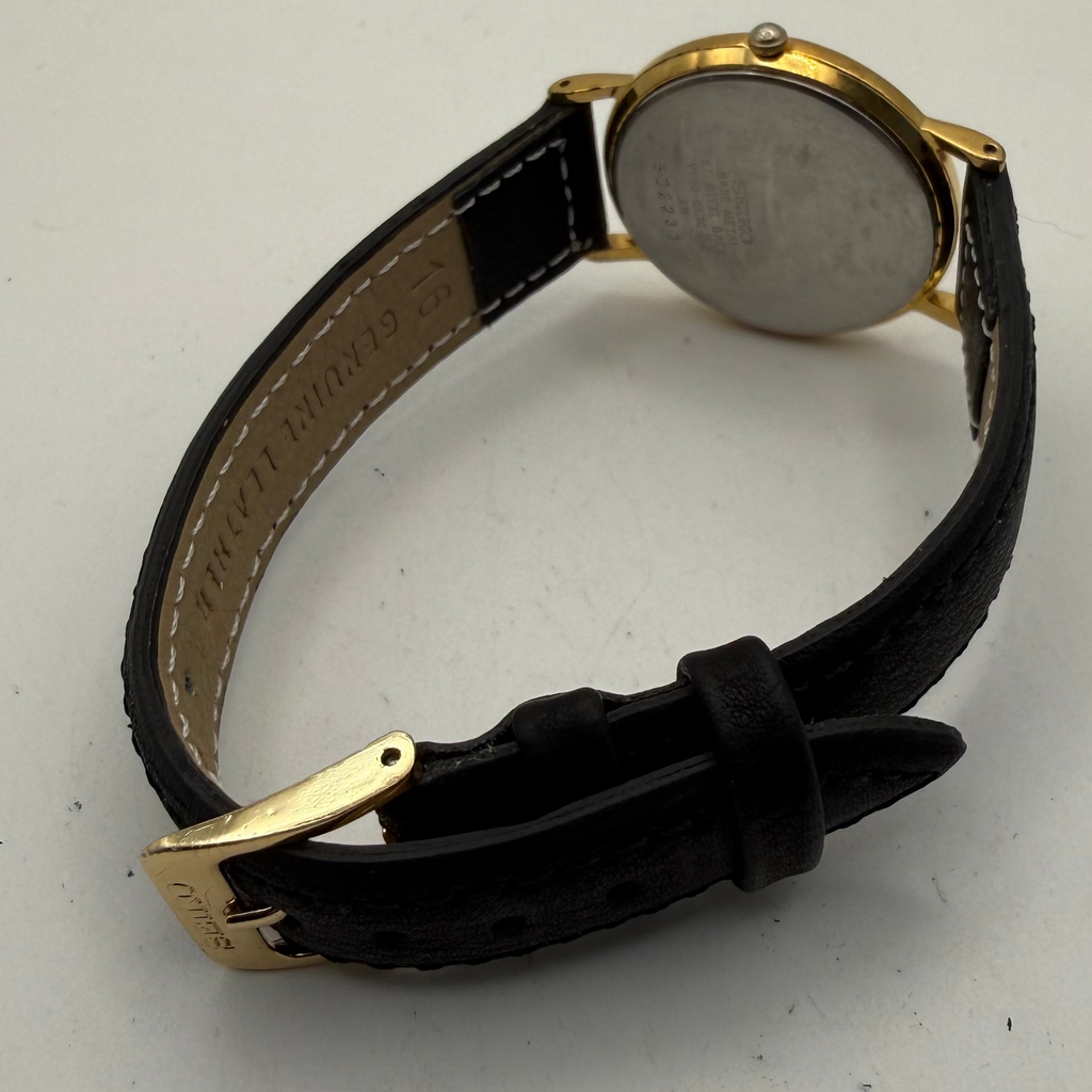 Vintage Seiko Quartz Dress Watch V700-6K30 Gold Tone Roman Dial- £65.00