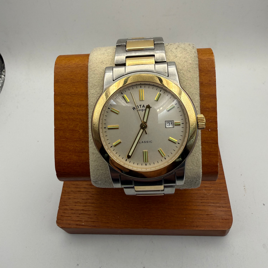 Rotary Classic Two Tone Stainless Steel Date Watc- £45.00