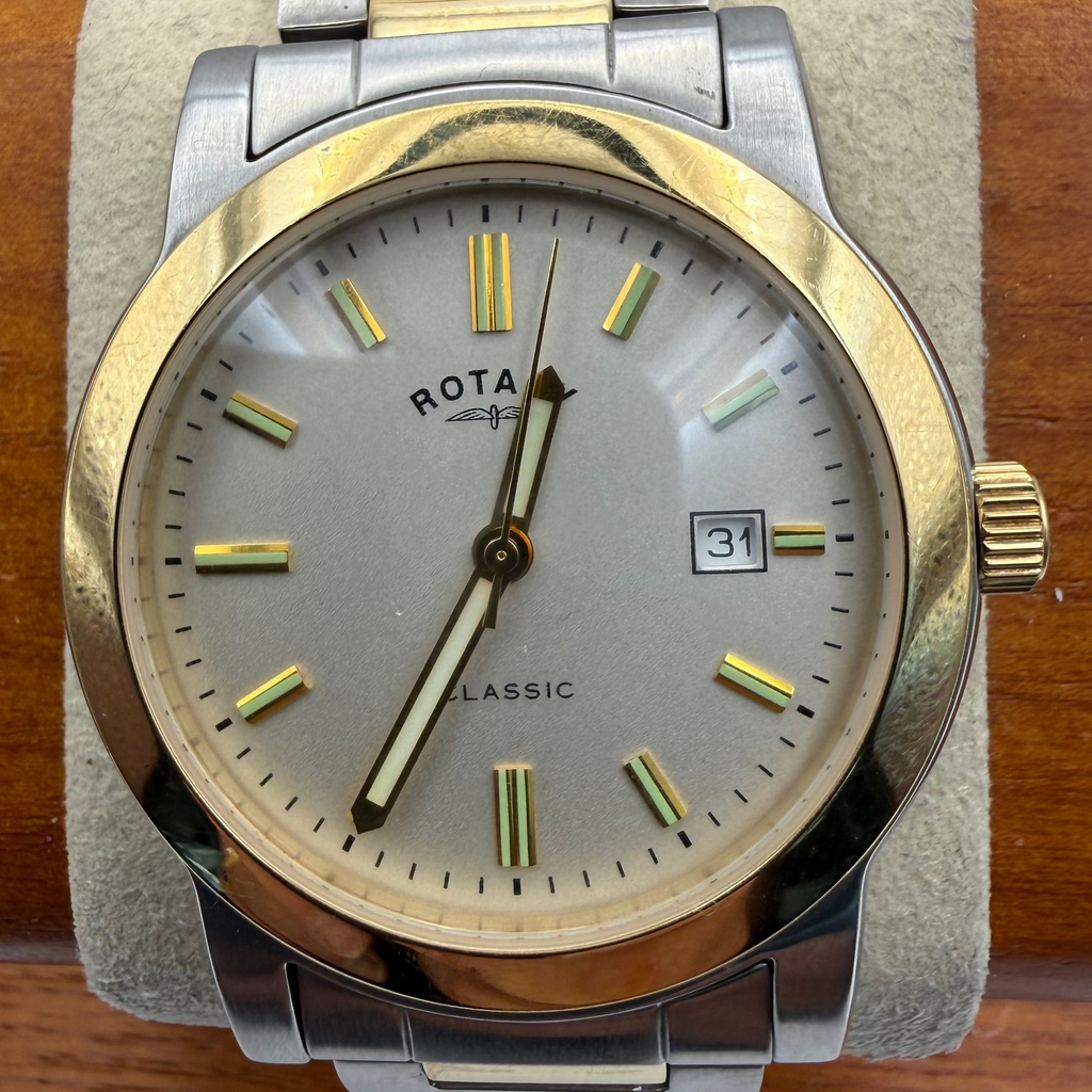 Rotary Classic Two Tone Stainless Steel Date Watc- £45.00