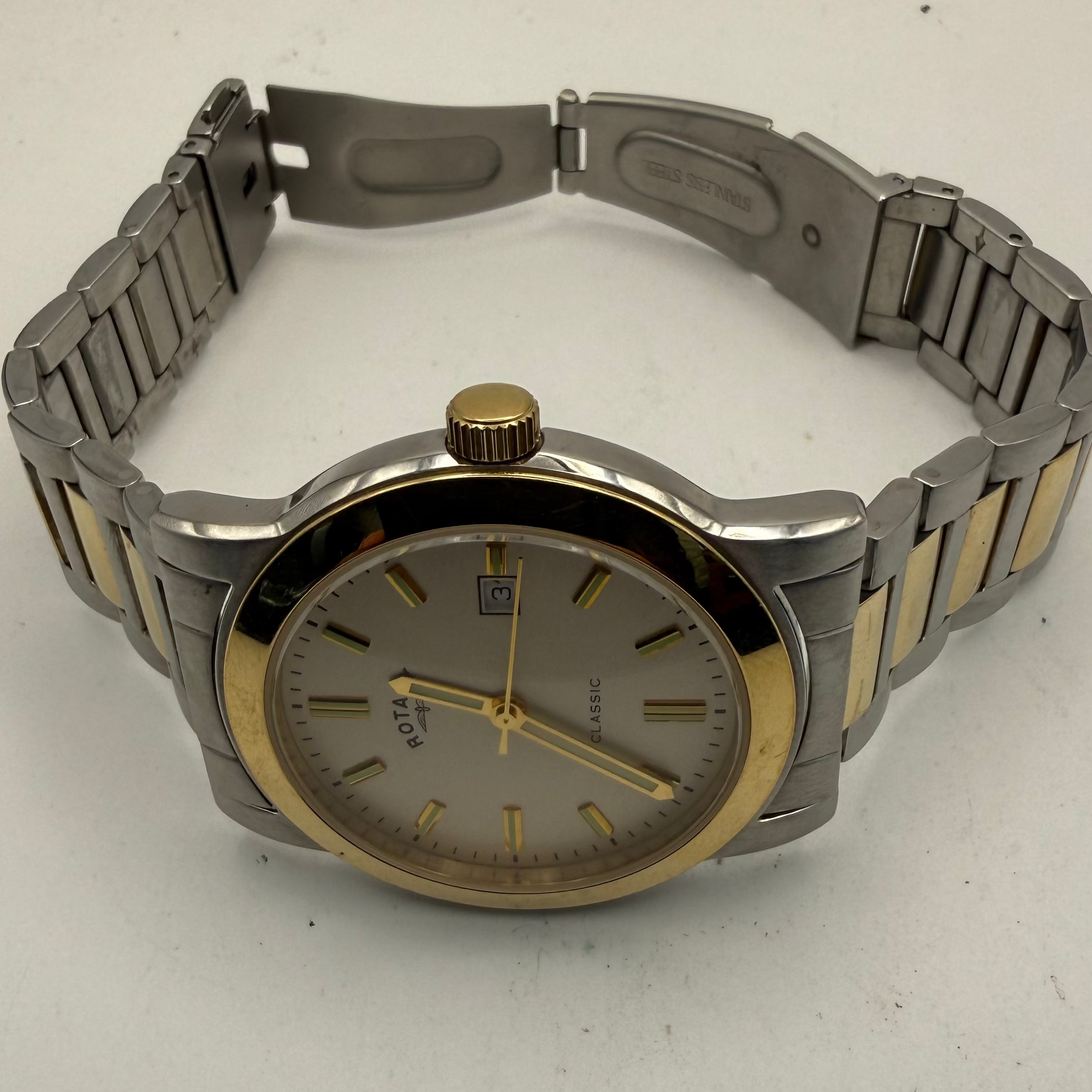 Rotary Classic Two Tone Stainless Steel Date Watc- £45.00