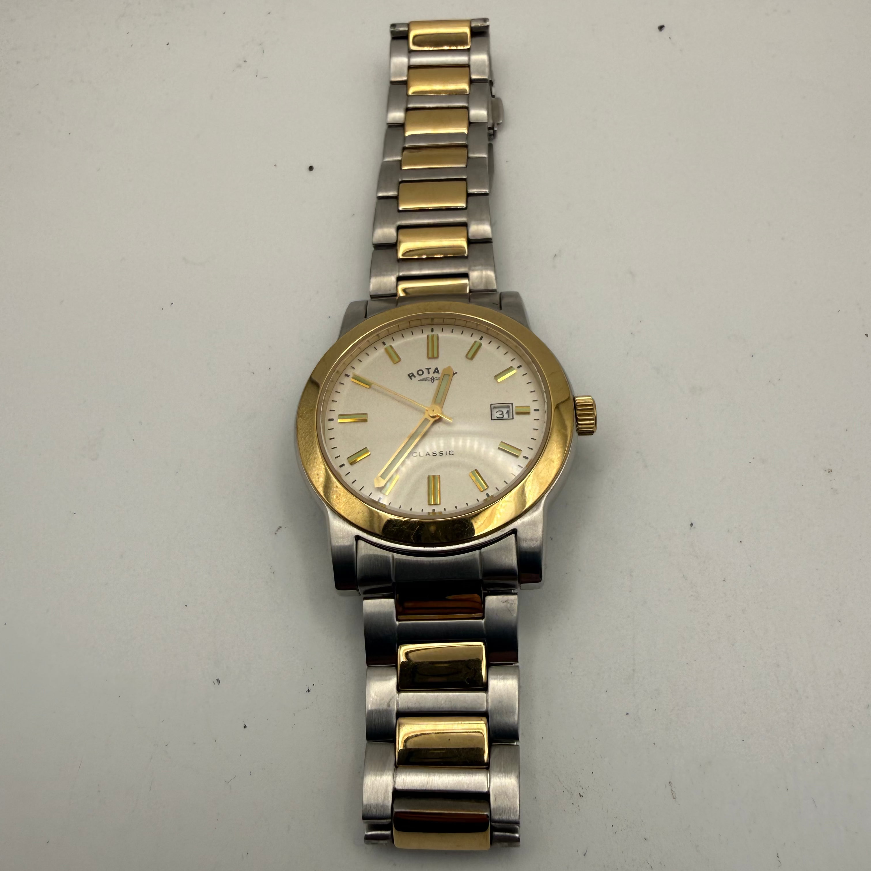 Rotary Classic Two Tone Stainless Steel Date Watc- £45.00