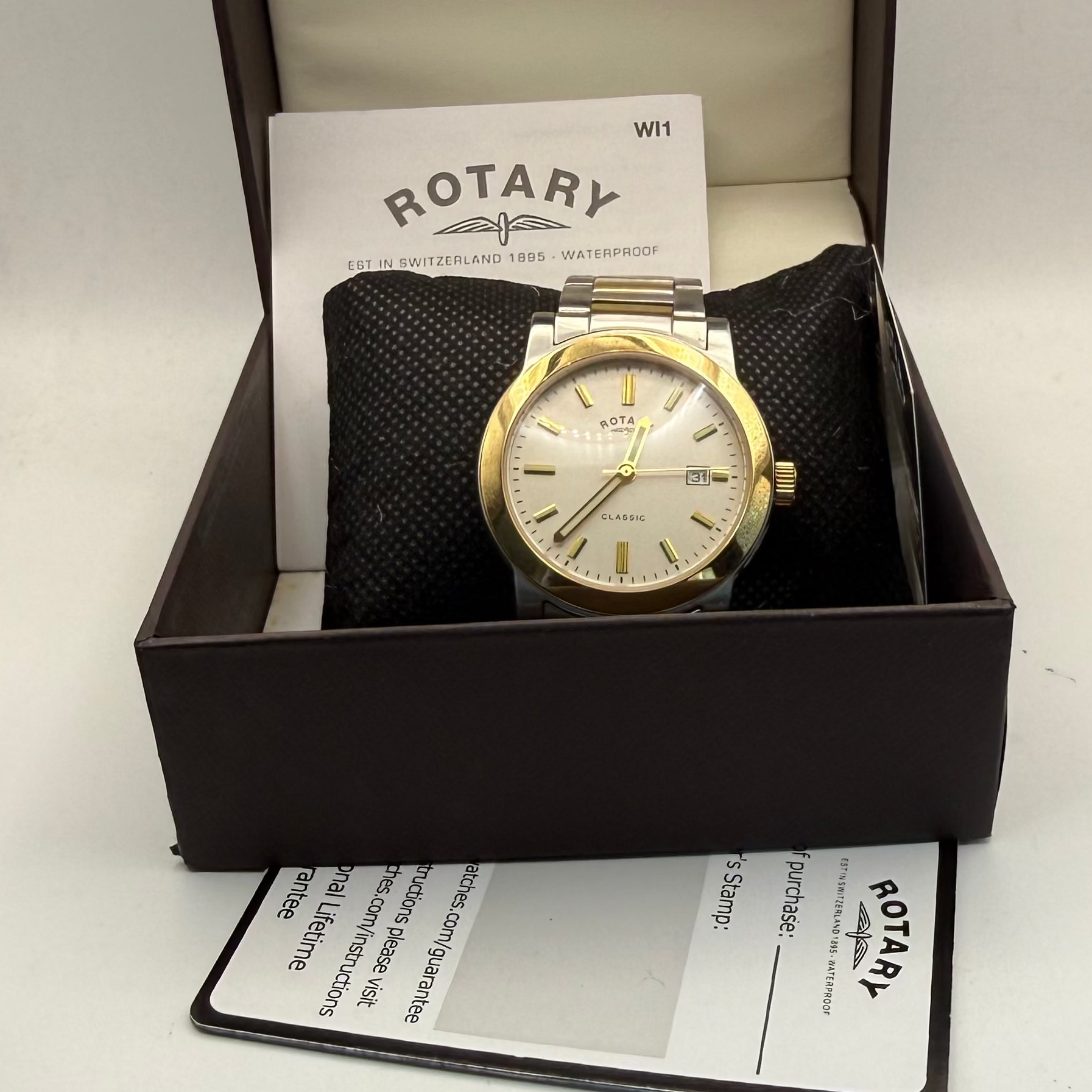 Rotary Classic Two Tone Stainless Steel Date Watc- £45.00