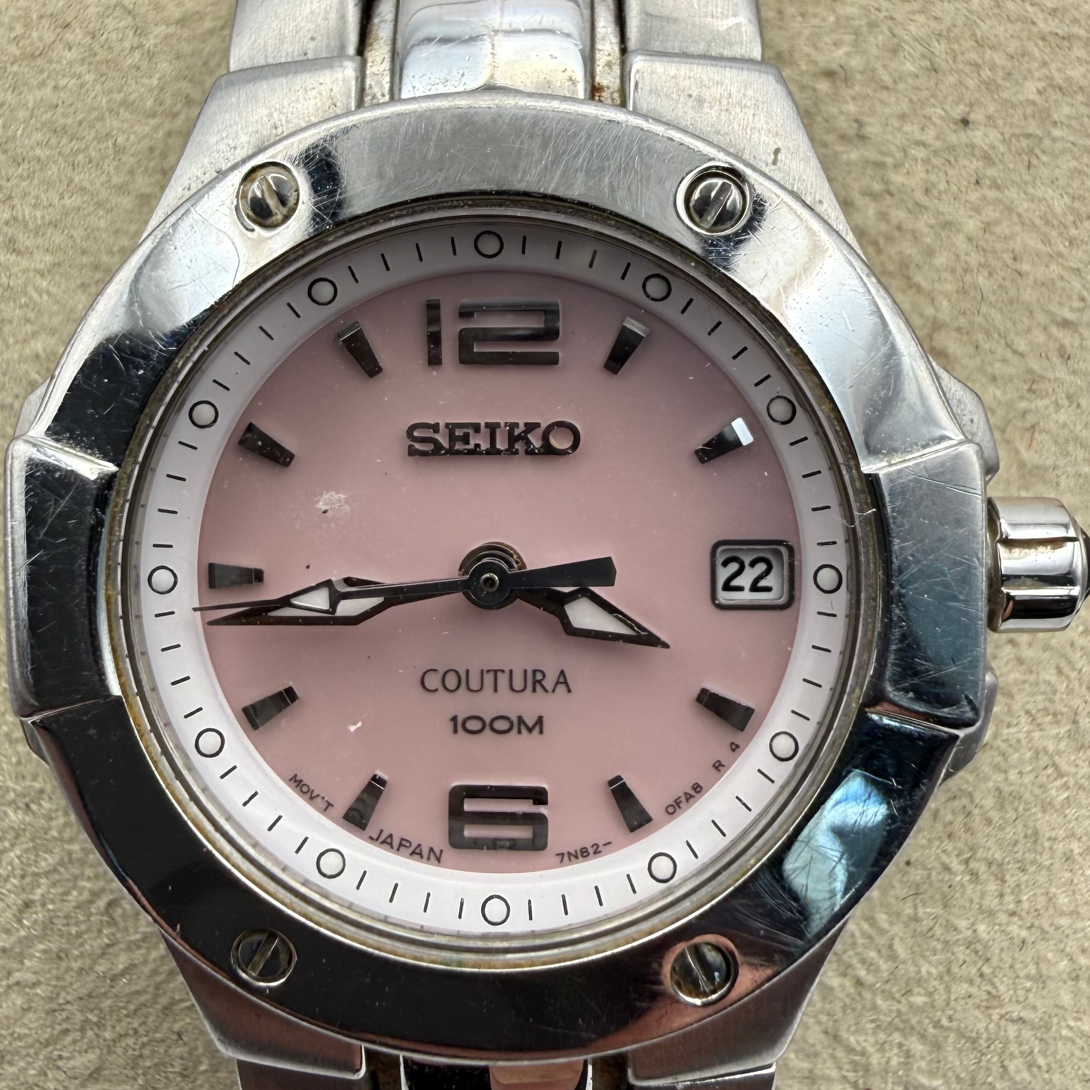 Seiko Coutura 7N82-0CA0 Ladies Pink Dial Quartz Watch 100M- £120.00