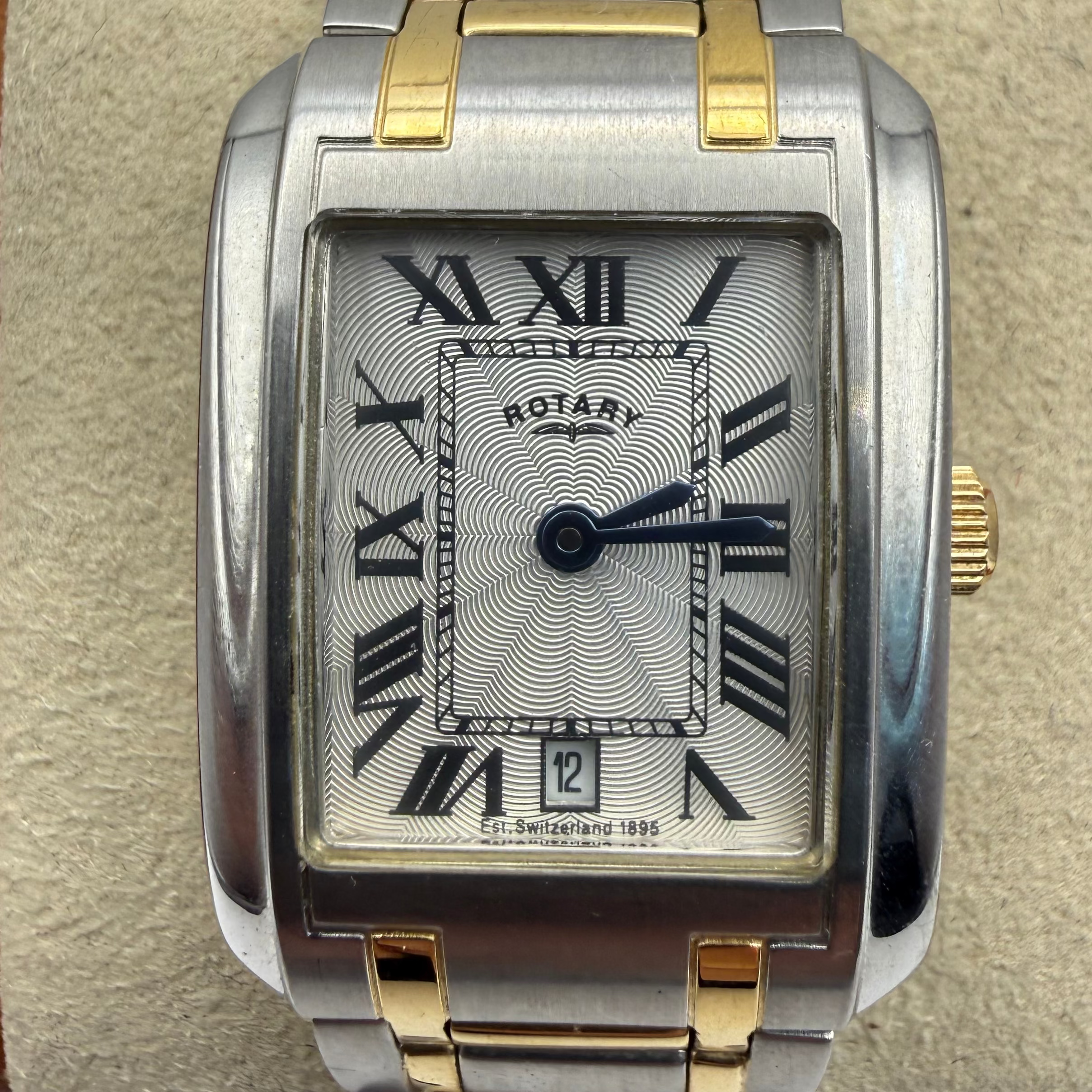 Rotary Two Tone Rectangular Ladies Dress Watch Roman Numeral Dial- £40.00