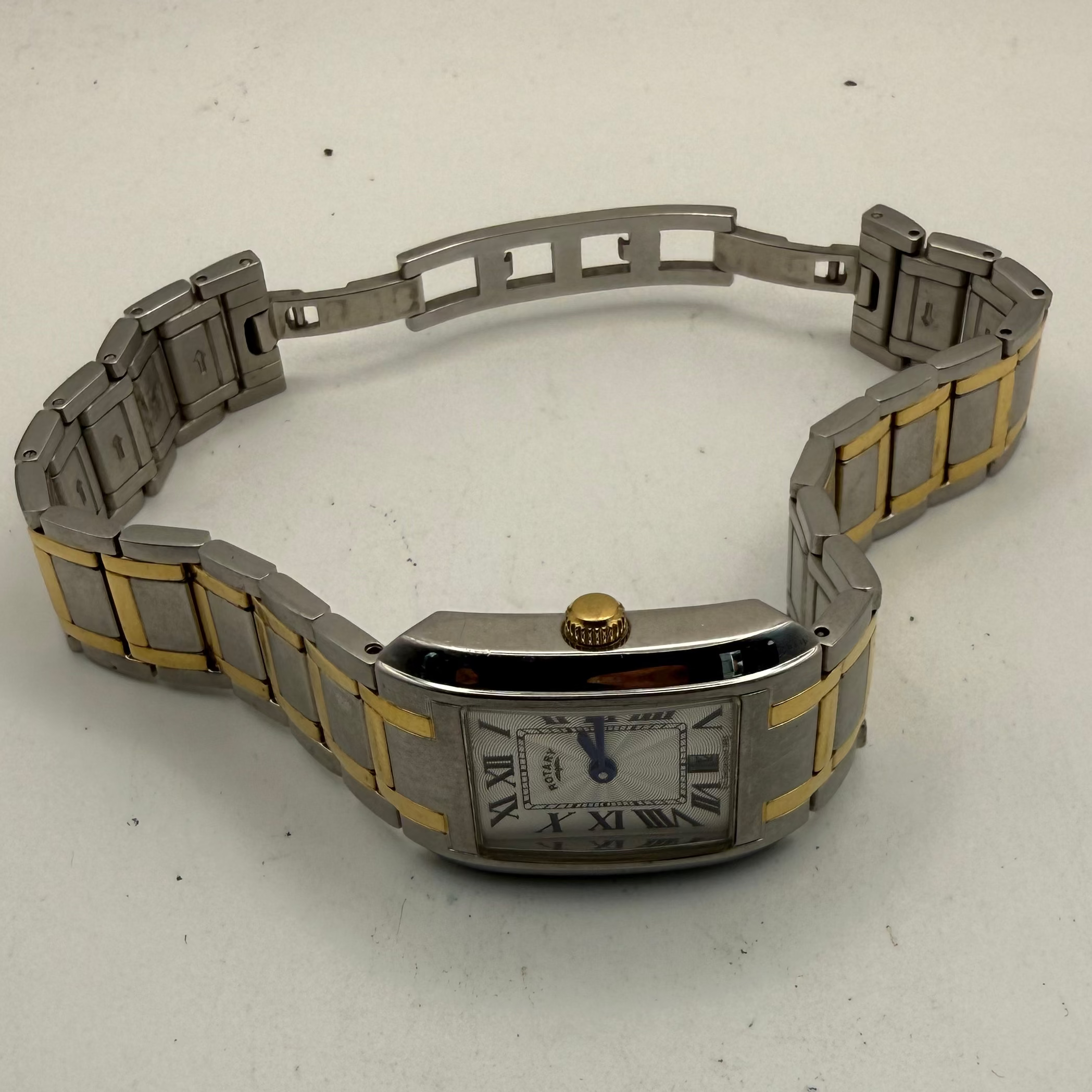 Rotary Two Tone Rectangular Ladies Dress Watch Roman Numeral Dial- £40.00
