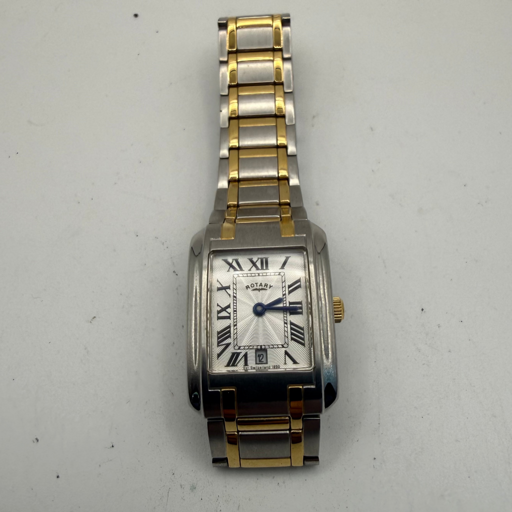 Rotary Two Tone Rectangular Ladies Dress Watch Roman Numeral Dial- £40.00