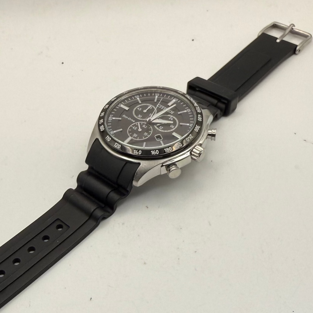 Citizen Eco-Drive Chronograph Tachymeter Black Dial Men’s Watch H500-S113635- £130.00