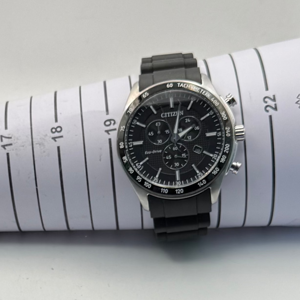 Citizen Eco-Drive Chronograph Tachymeter Black Dial Men’s Watch H500-S113635- £130.00