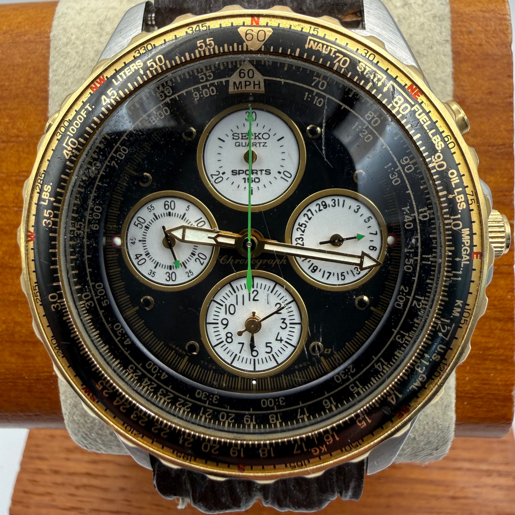 Seiko Flightmaster Sports 150 Chronograph 7T84-6A00 Vintage Pilot Watch- £230.00