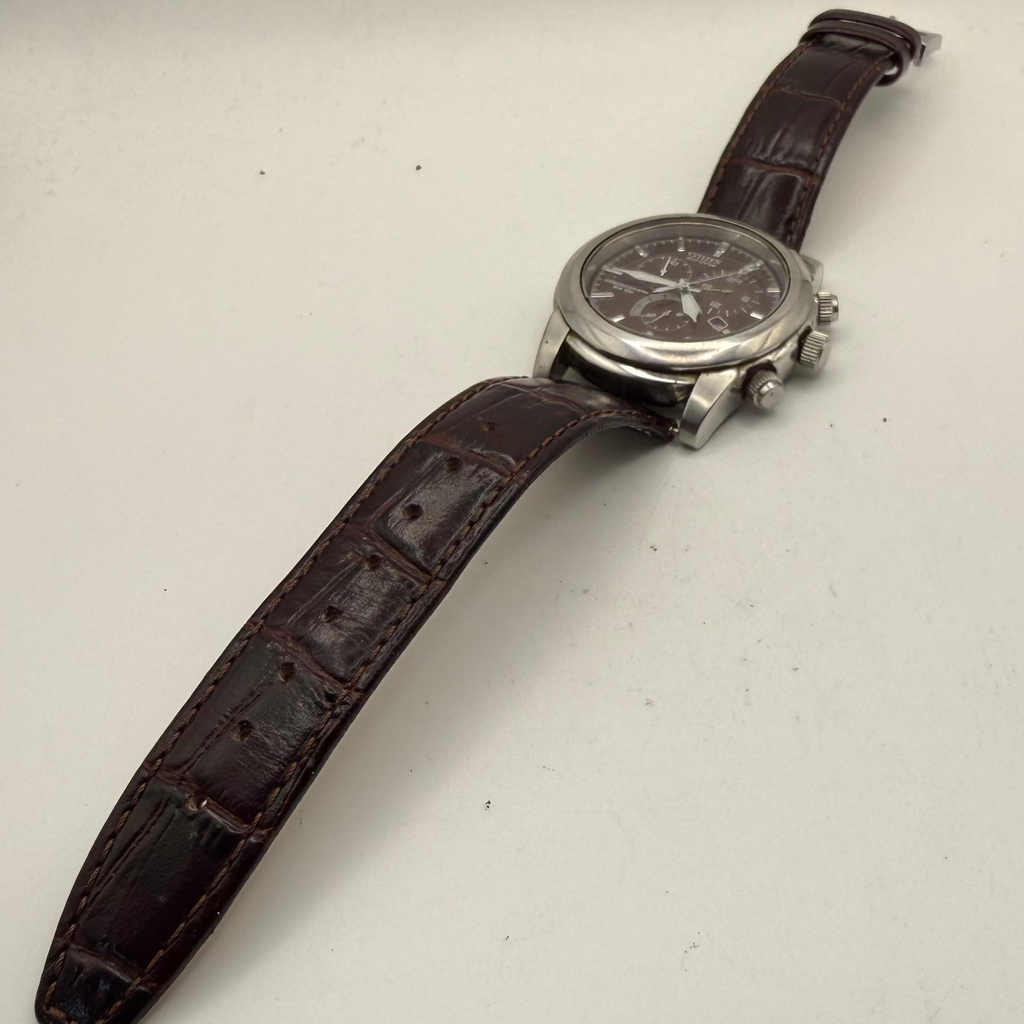 Citizen Eco-Drive Chronograph WR100 Brown Dial – Rare Colour Variant- £120.00