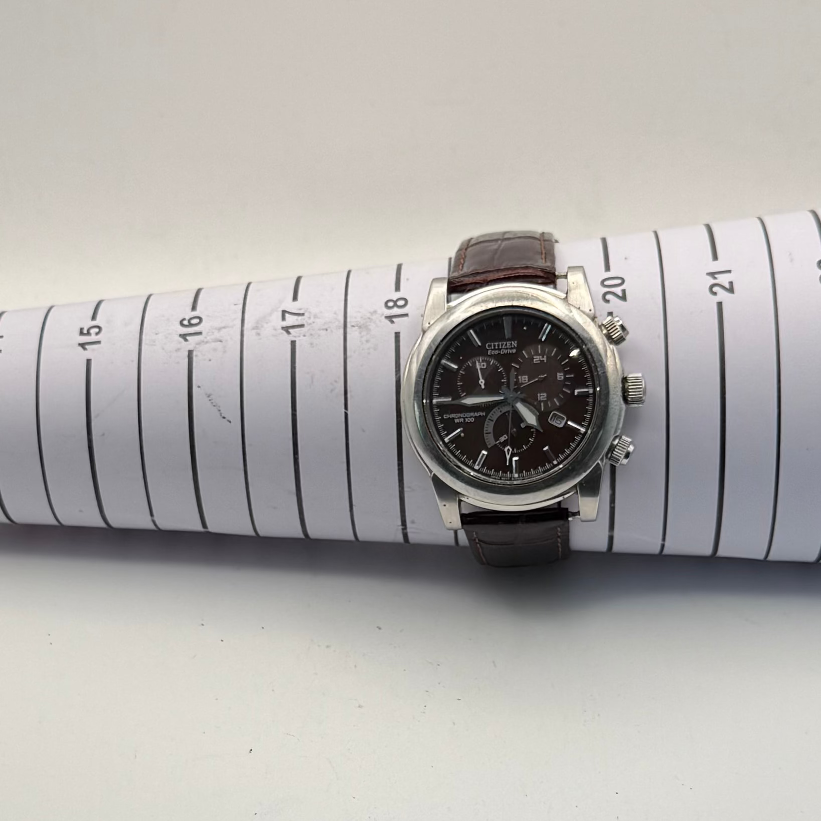 Citizen Eco-Drive Chronograph WR100 Brown Dial – Rare Colour Variant- £120.00