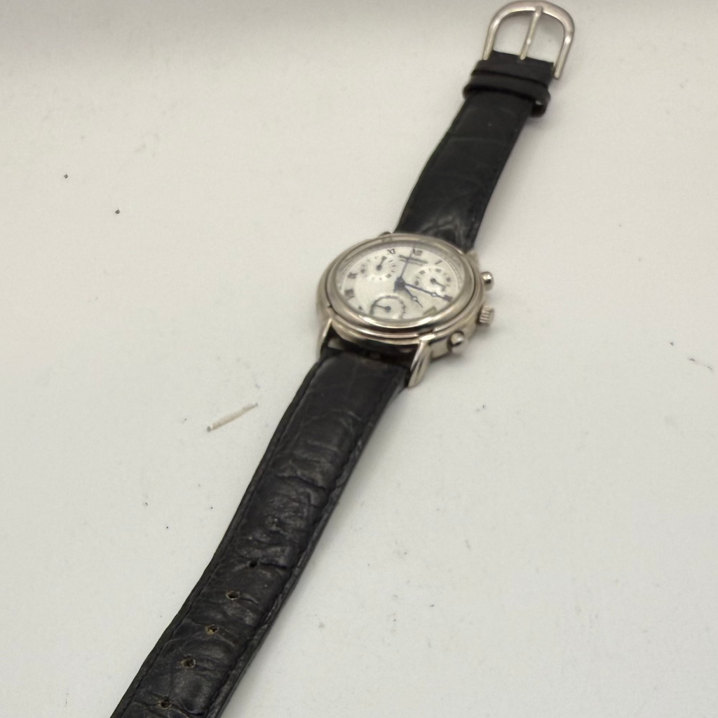 Krug-Baümen Principle Chronograph Date Watch 30mm Black Leather Strap- £50.00