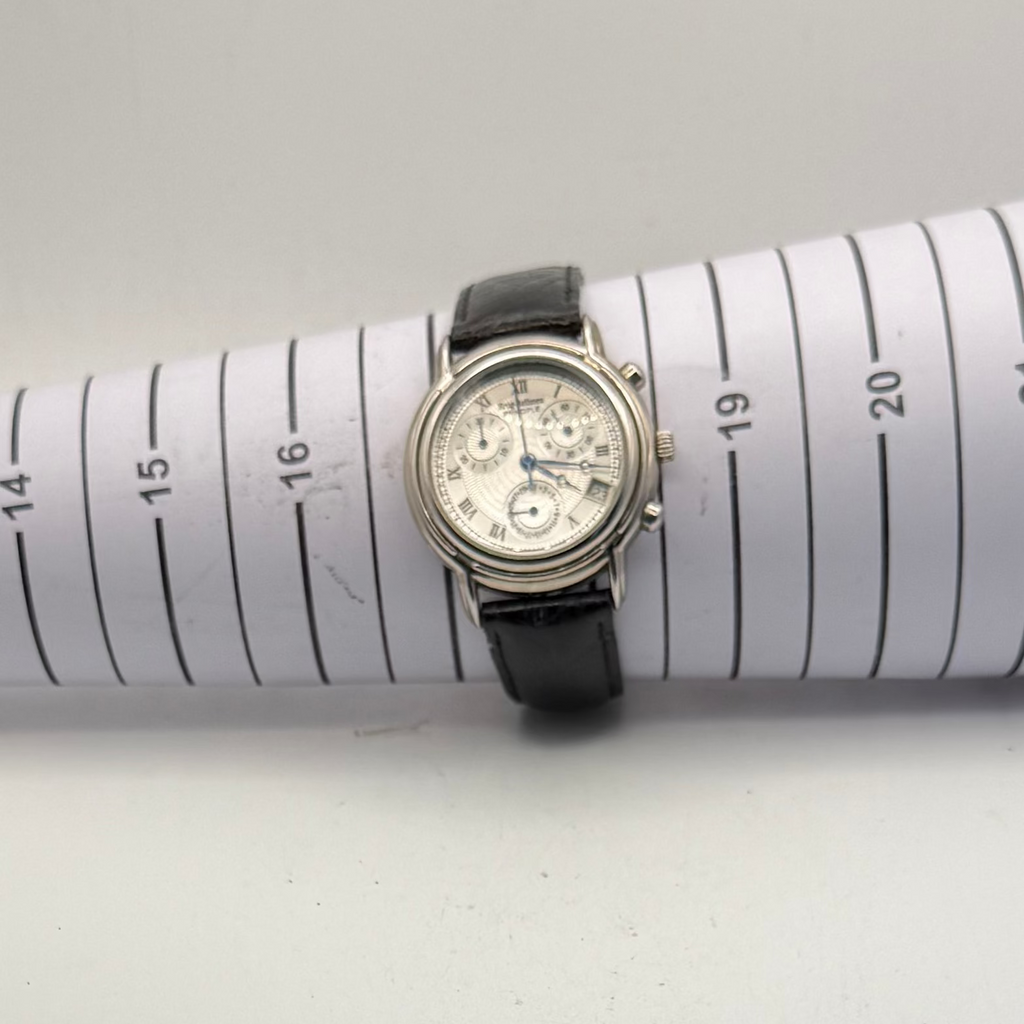 Krug-Baümen Principle Chronograph Date Watch 30mm Black Leather Strap- £50.00