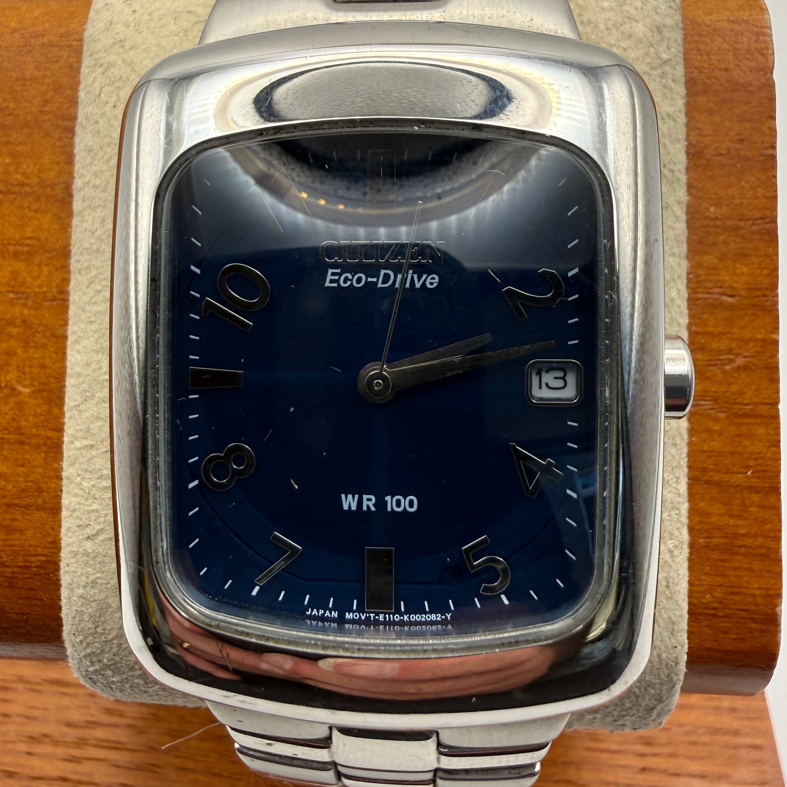 Citizen Eco-Drive WR100 Blue Dial Tank Watch- £90.00