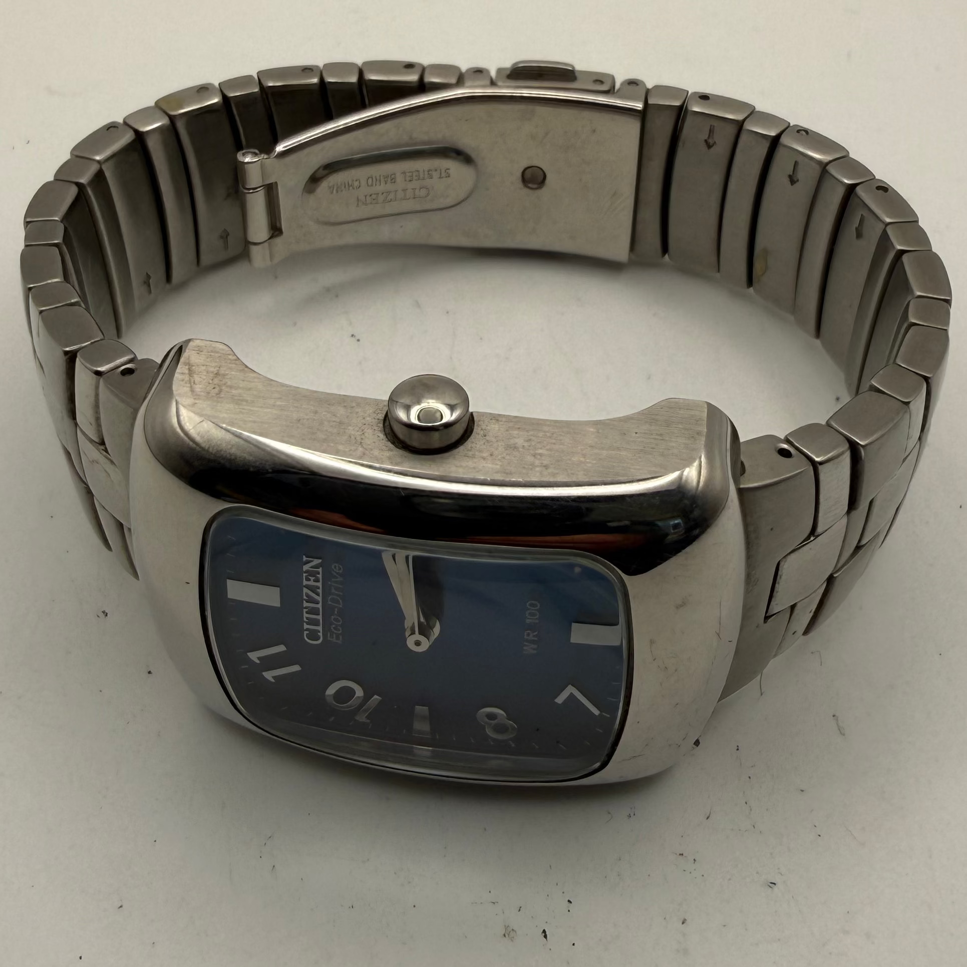 Citizen Eco-Drive WR100 Blue Dial Tank Watch- £90.00