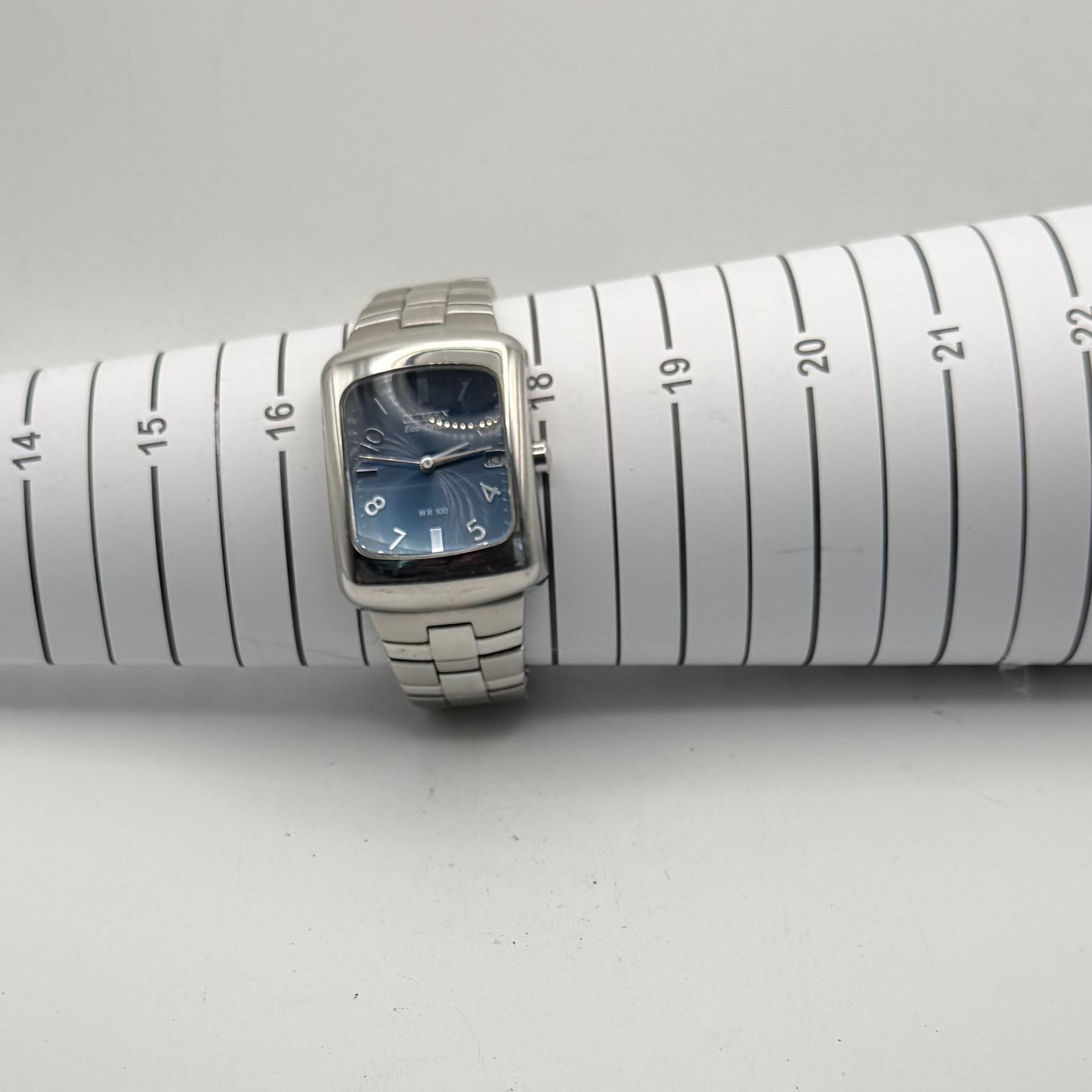 Citizen Eco-Drive WR100 Blue Dial Tank Watch- £90.00