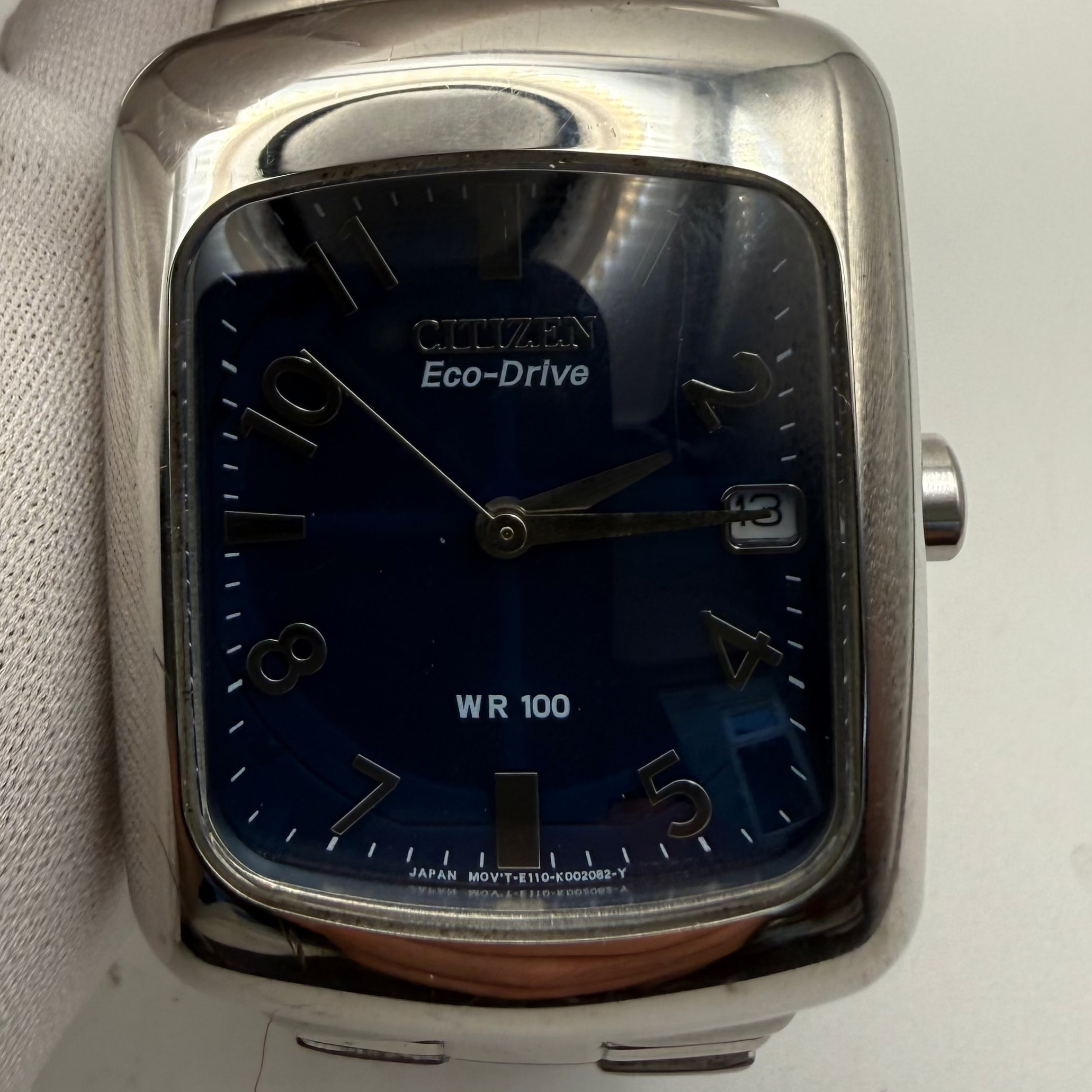 Citizen Eco-Drive WR100 Blue Dial Tank Watch- £90.00