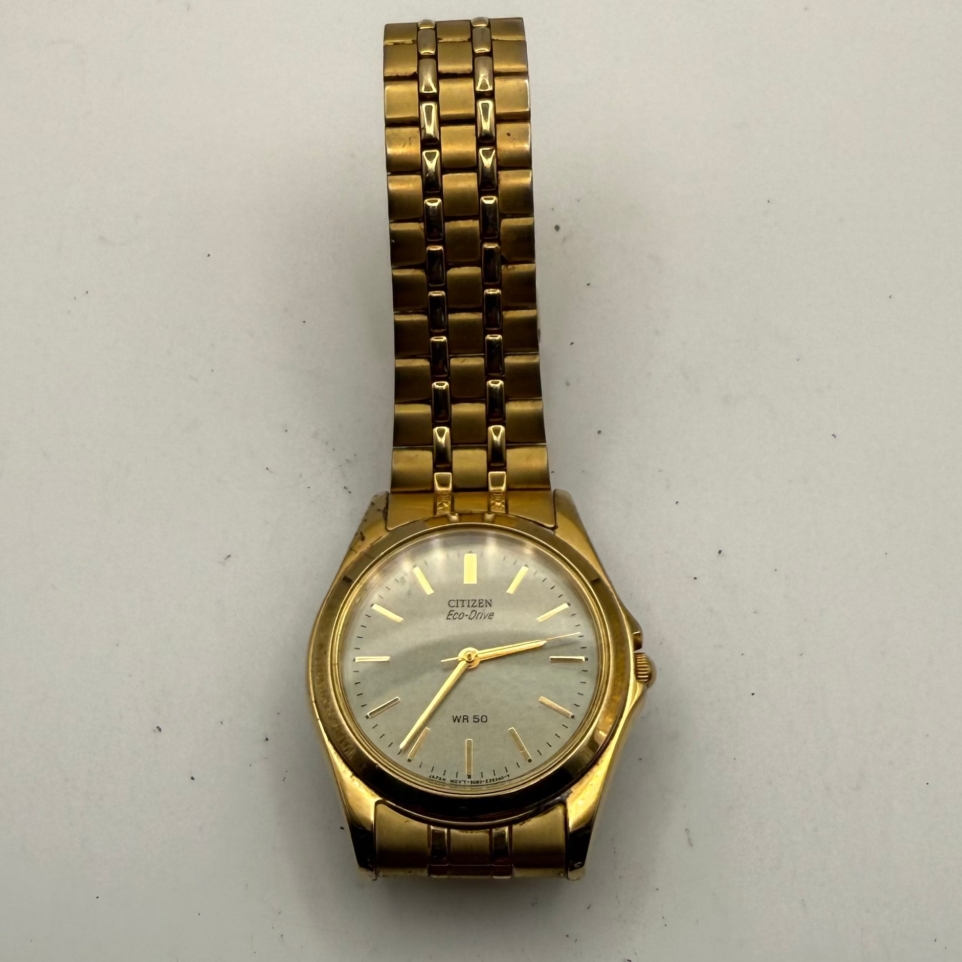 Citizen Eco-Drive WR50 Gold Tone Bracelet Watch 37mm Fully Serviced- £80.00