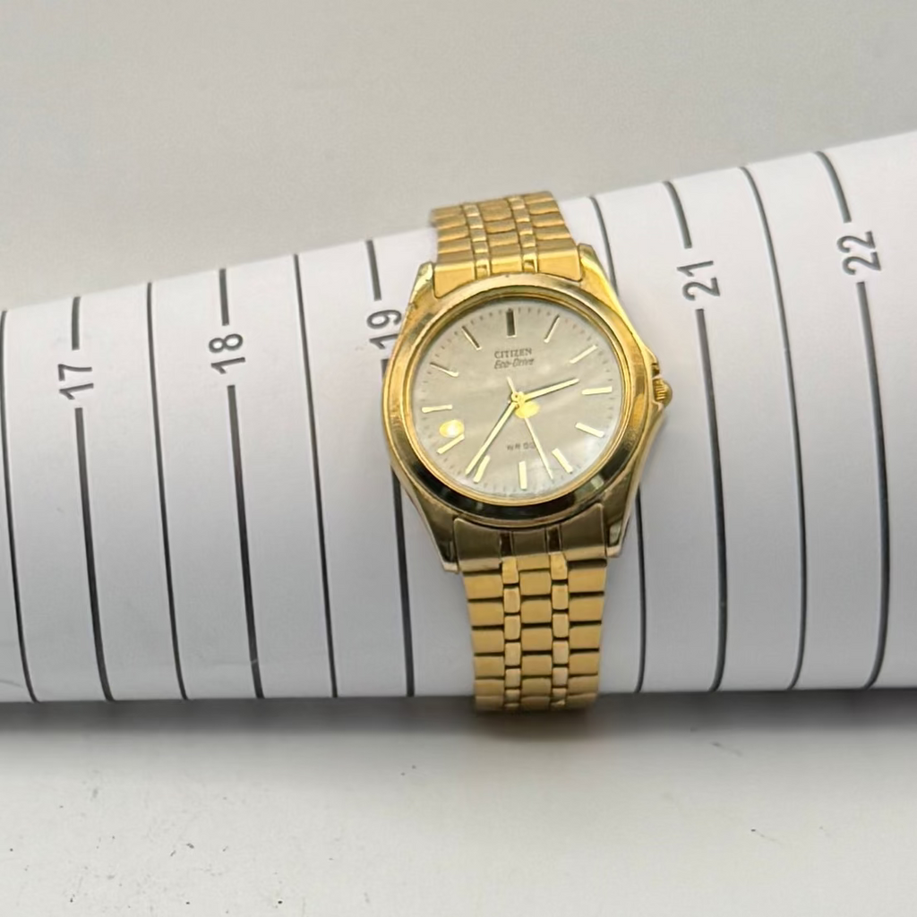 Citizen Eco-Drive WR50 Gold Tone Bracelet Watch 37mm Fully Serviced- £80.00