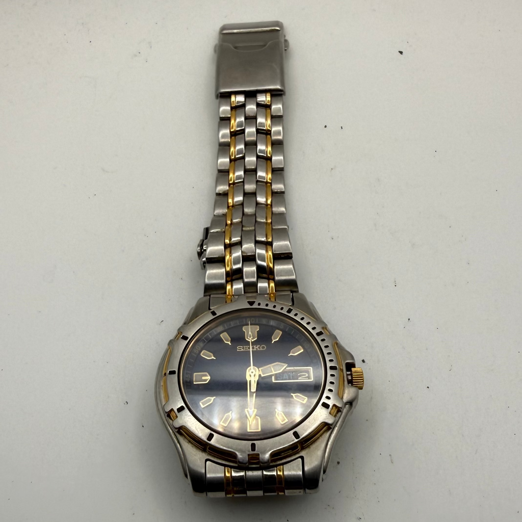 Seiko Sports 100 Two Tone Diver Style Watch – Blue Dial – Fully Serviced- £120.00