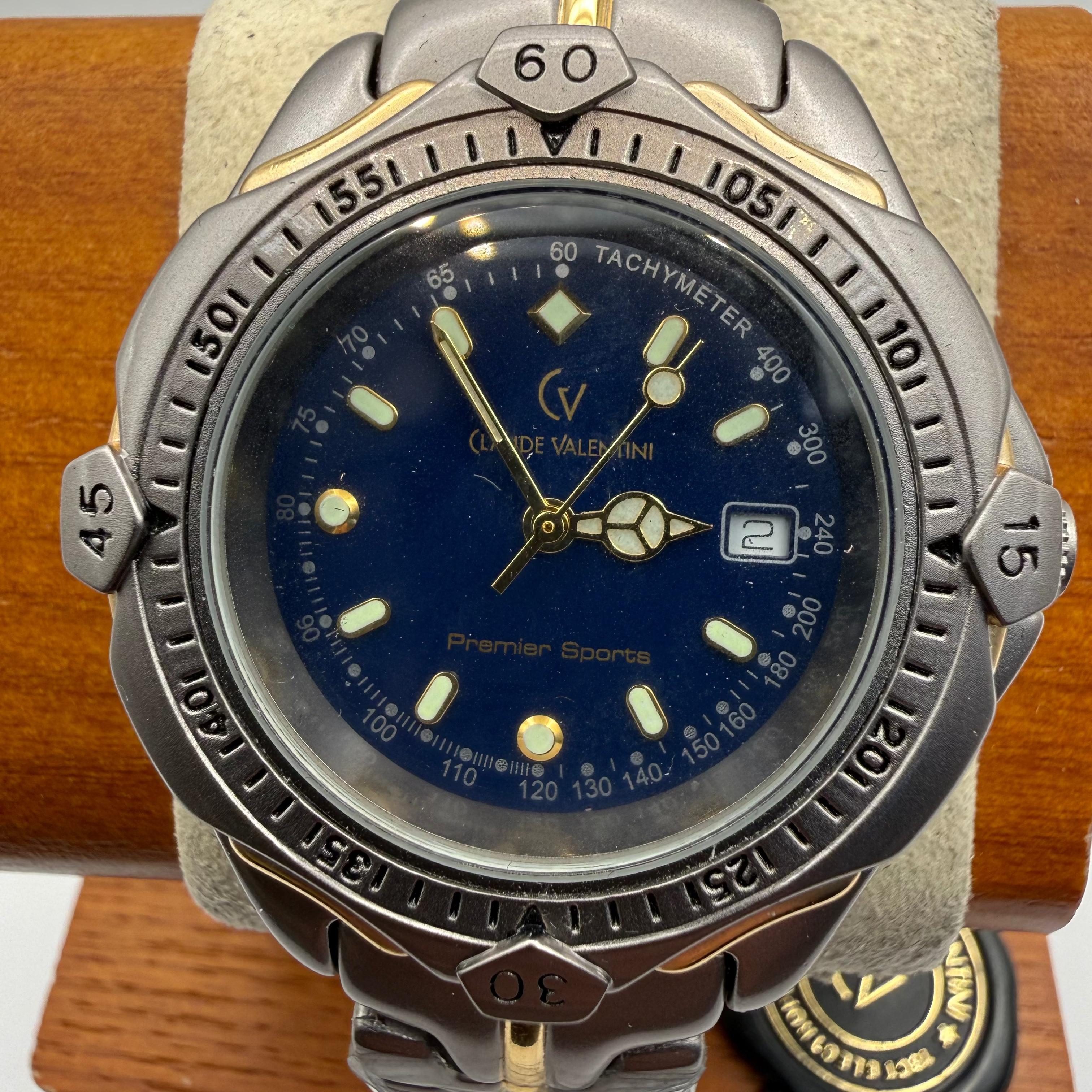 Claude Valentini Premier Sports – New Old Stock – Full Set – Blue Dial- £65.00