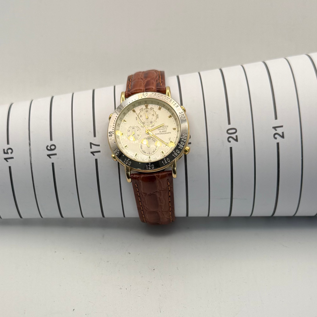 Citizen Quartz Alarm Chronograph Multi-Function – Full Set – Gold Tone – Vintage 1990s- £130.00