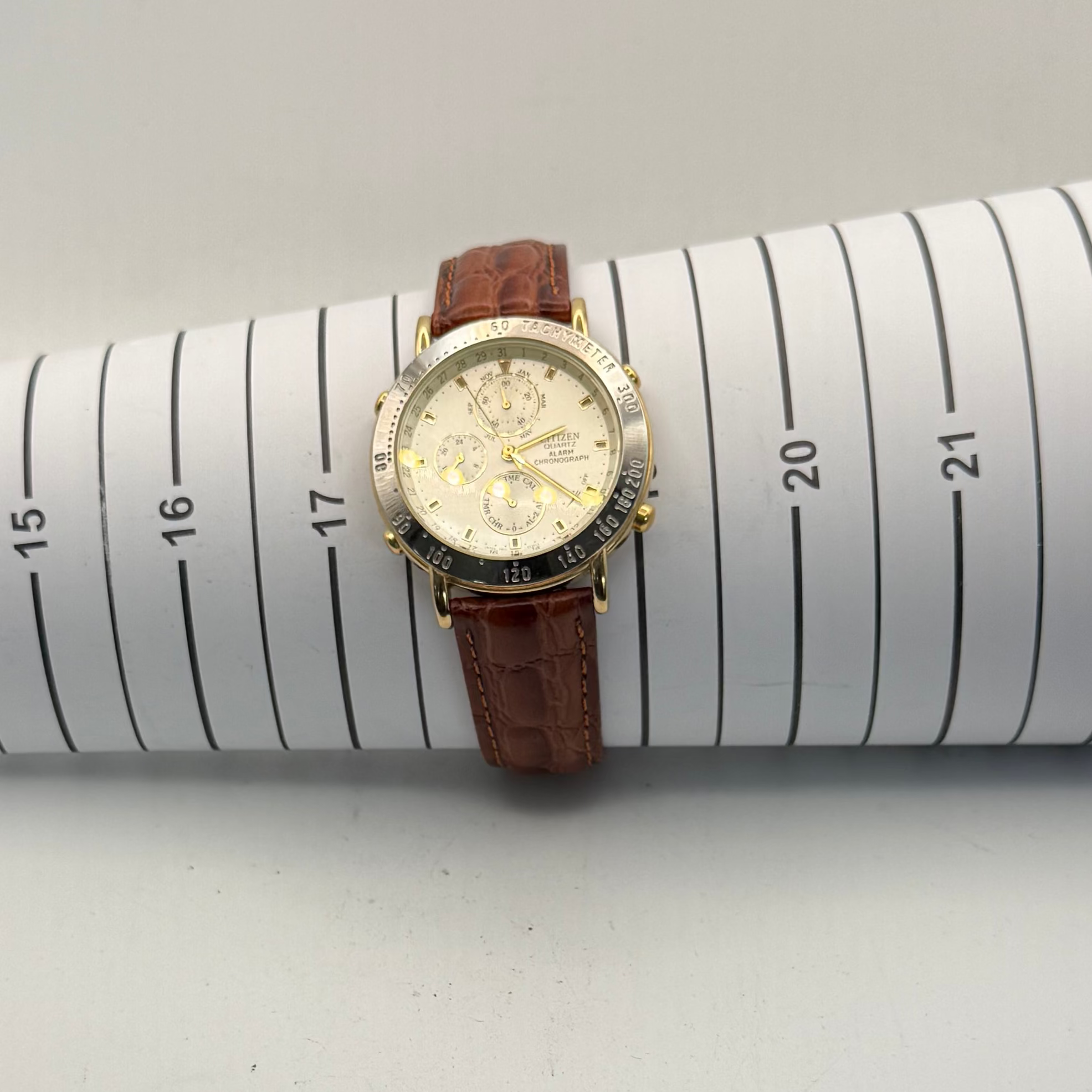 Citizen Quartz Alarm Chronograph Multi-Function – Full Set – Gold Tone – Vintage 1990s- £130.00