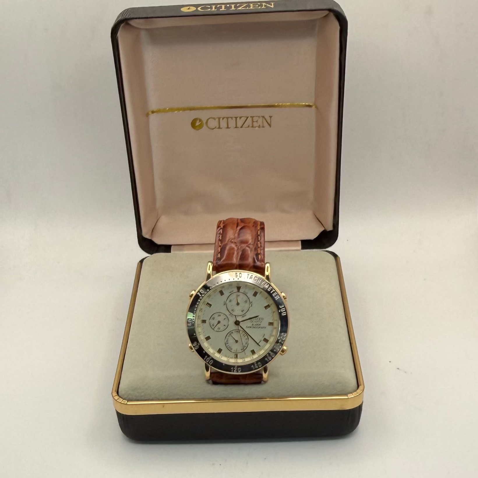 Citizen Quartz Alarm Chronograph Multi-Function – Full Set – Gold Tone – Vintage 1990s- £130.00