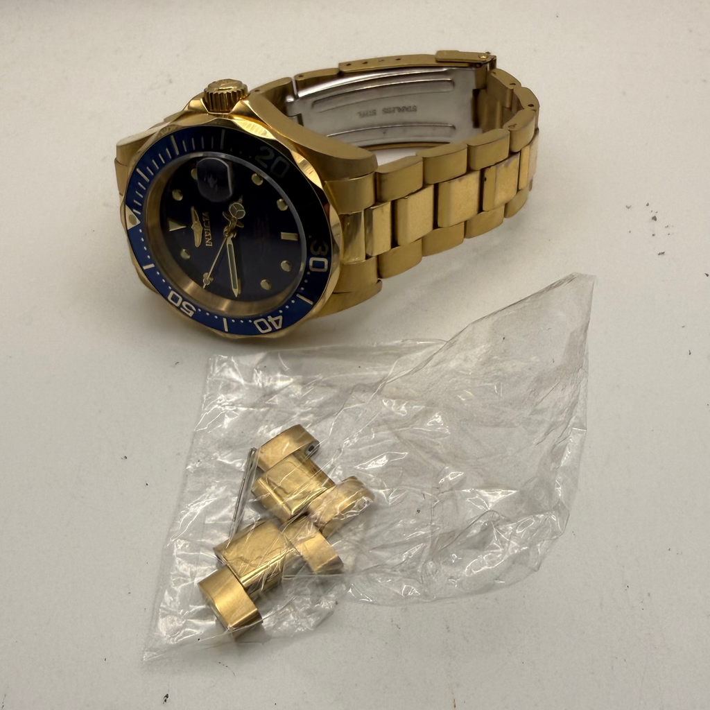 Invicta Pro Diver Automatic Gold Tone Blue Dial Men’s Watch NH35A Full Set- £110.00