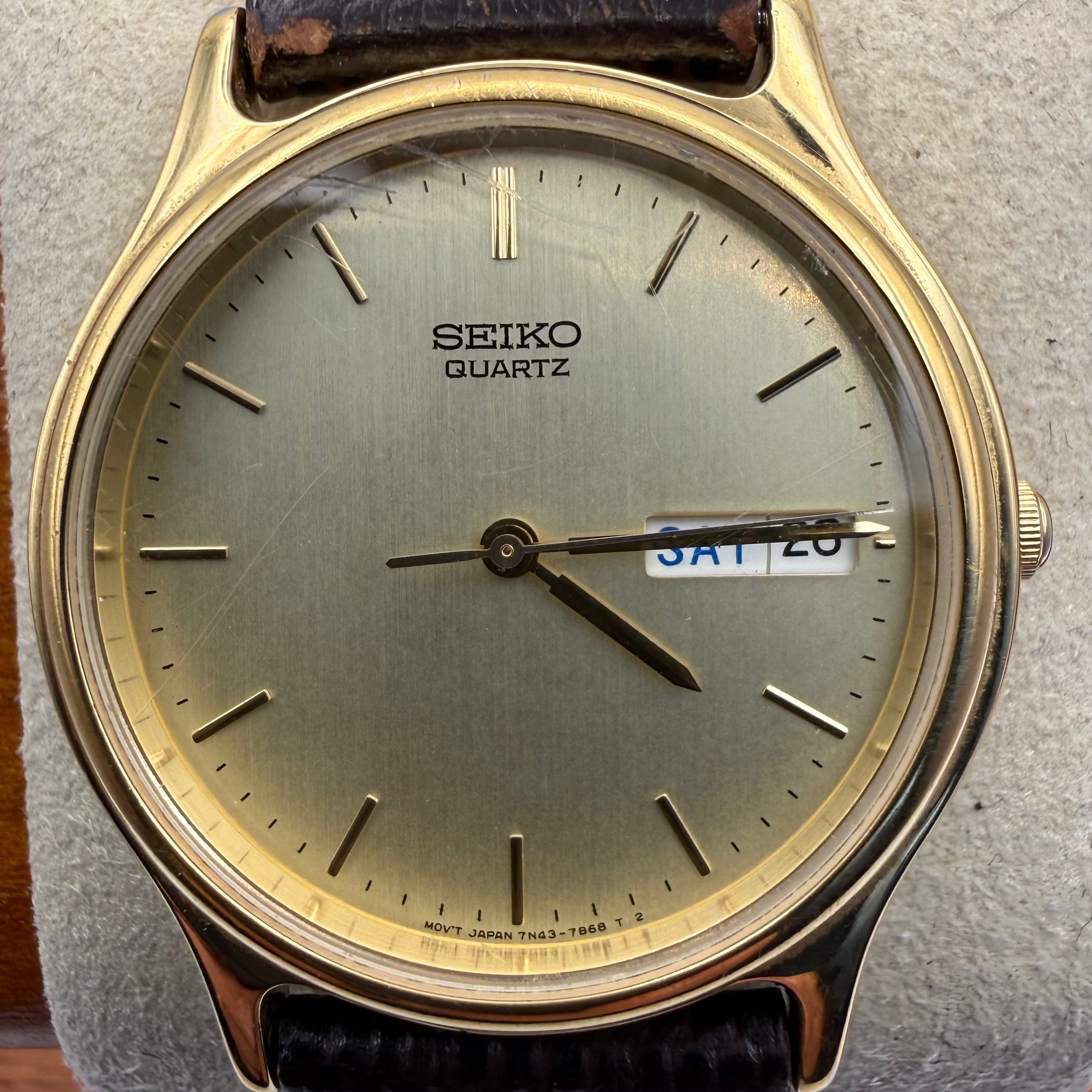 Seiko Quartz Day-Date – Gold Tone- £69.95