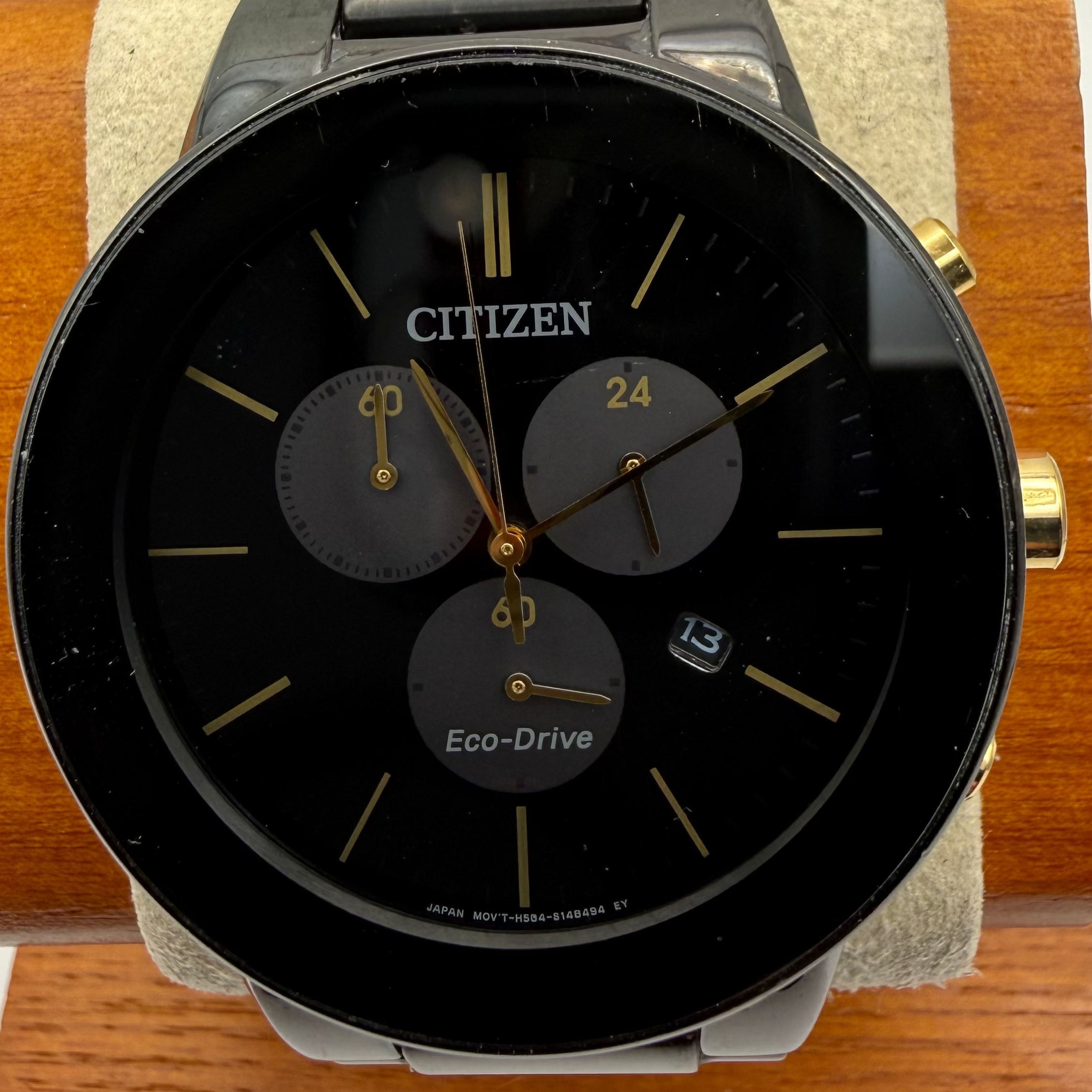 Citizen Eco-Drive Chronograph – Black & Gold Dial- £99.99