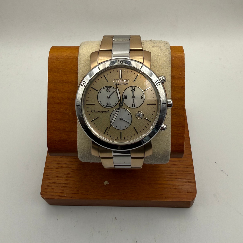 Citizen Eco-Drive Chronograph Rose Gold Tone Full Set Watch (Fully Tested and Working)- £140.00