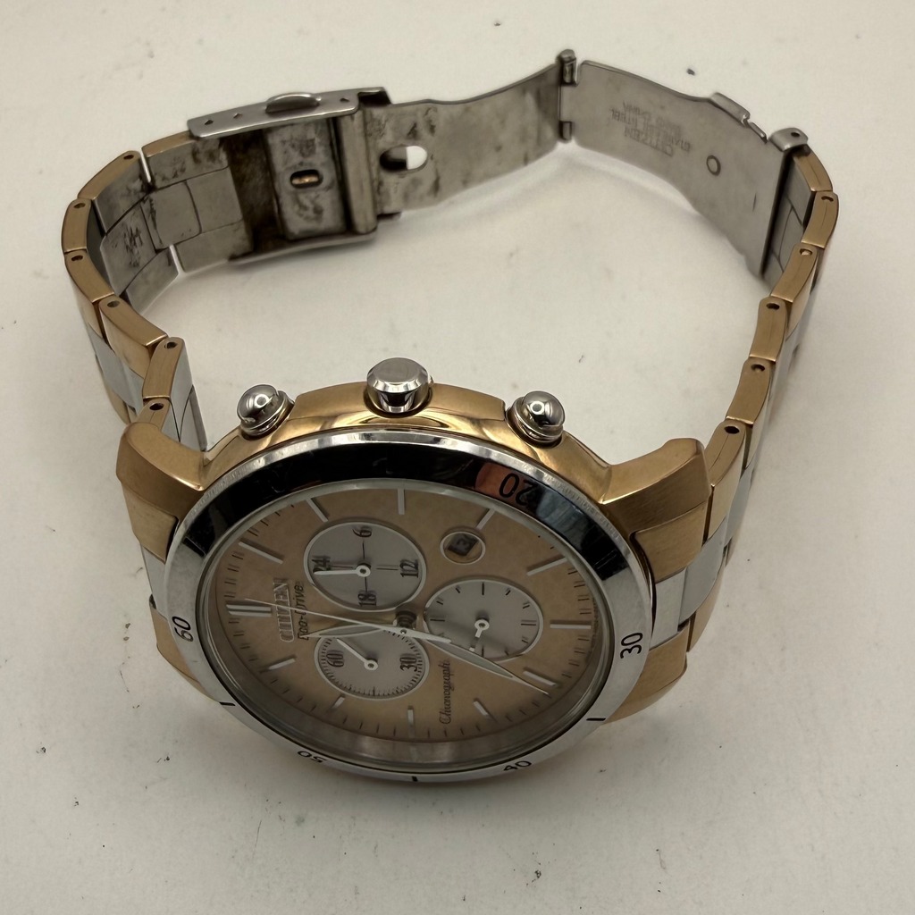 Citizen Eco-Drive Chronograph Rose Gold Tone Full Set Watch (Fully Tested and Working)- £140.00
