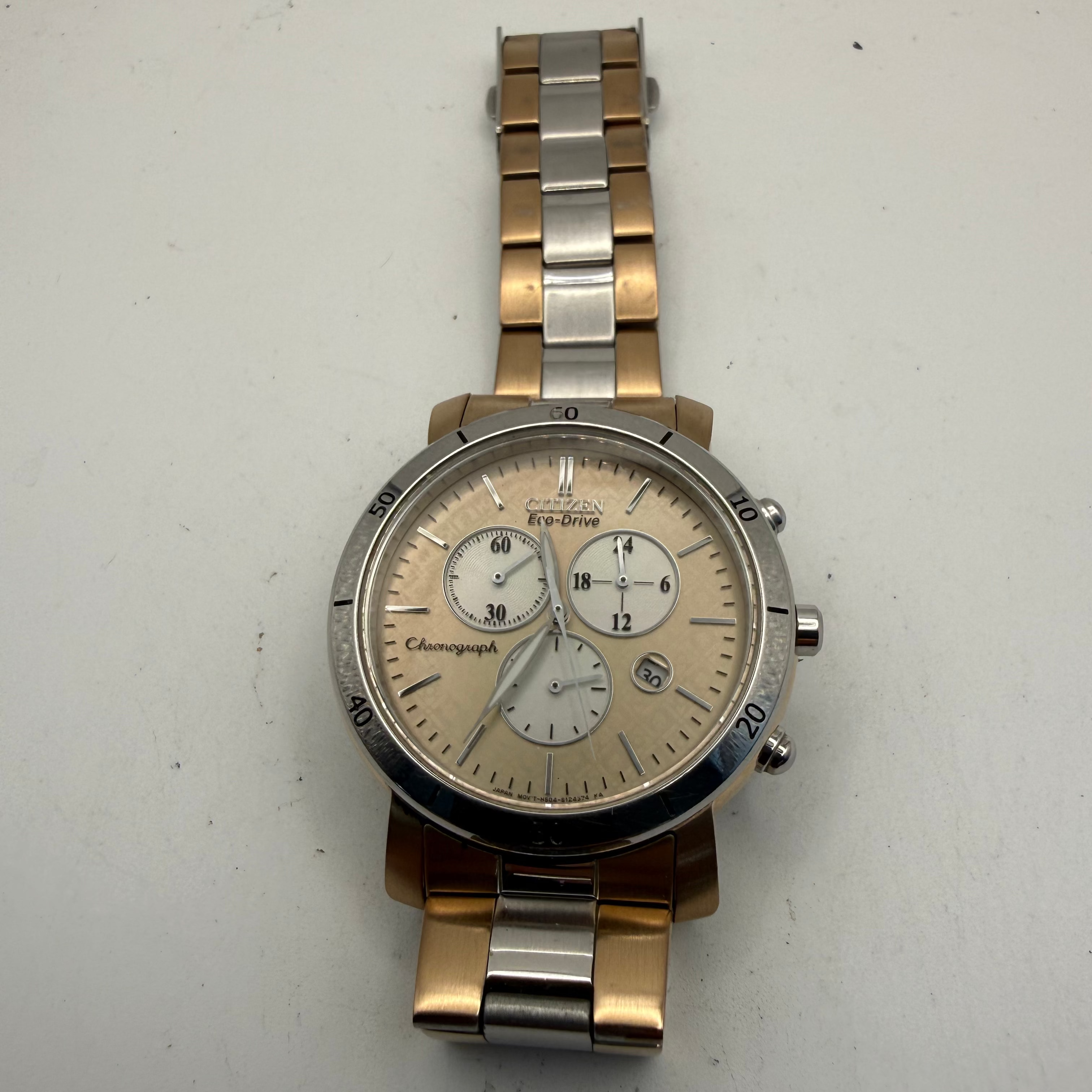 Citizen Eco-Drive Chronograph Rose Gold Tone Full Set Watch (Fully Tested and Working)- £140.00