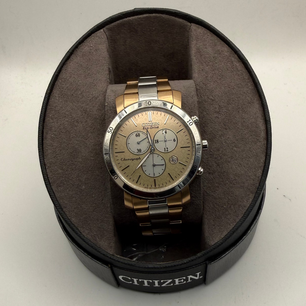 Citizen Eco-Drive Chronograph Rose Gold Tone Full Set Watch (Fully Tested and Working)- £140.00