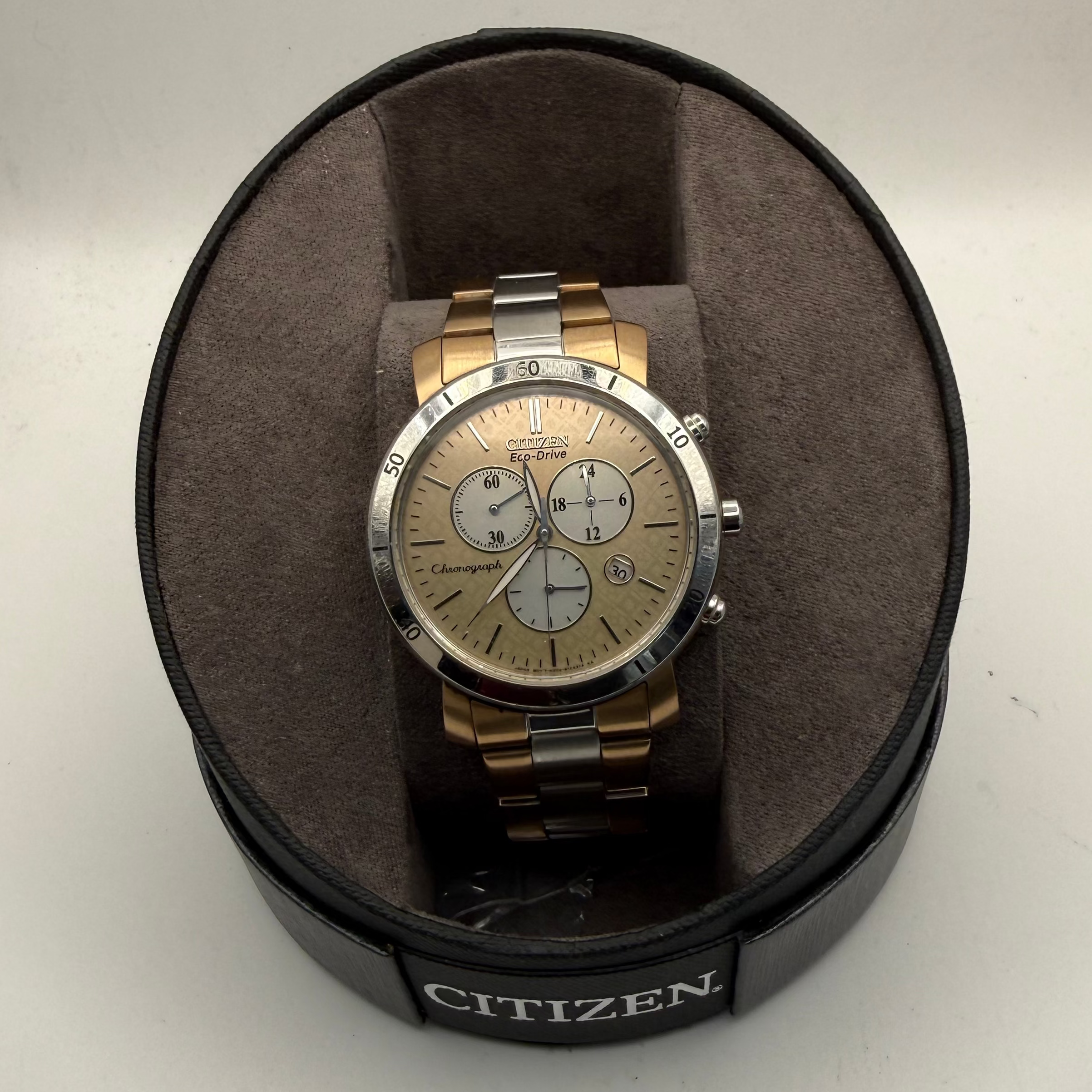 Citizen Eco-Drive Chronograph Rose Gold Tone Full Set Watch (Fully Tested and Working)- £140.00