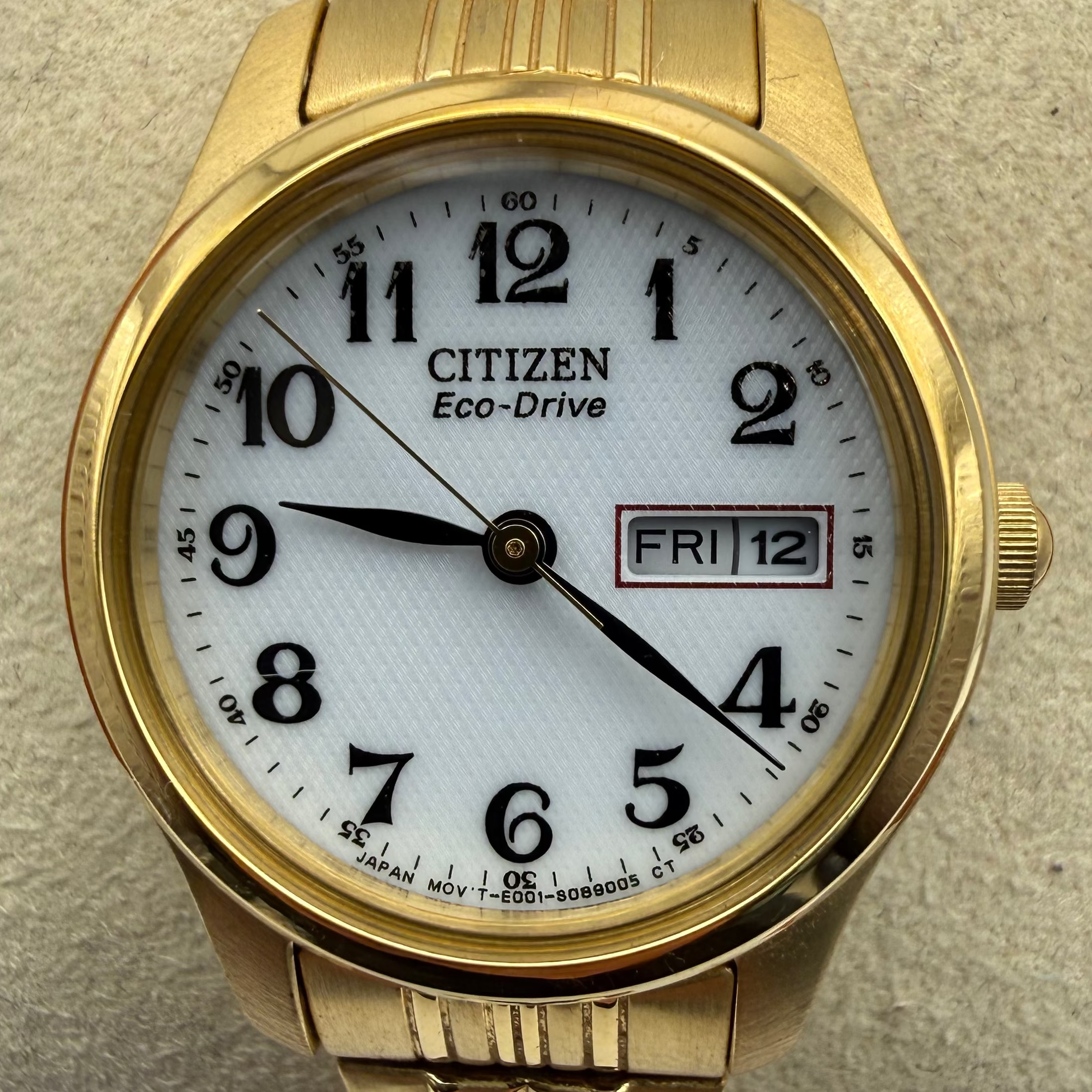 Citizen Eco-Drive Gold Tone Day Date Watch (Fully Tested and Working)- £35.00