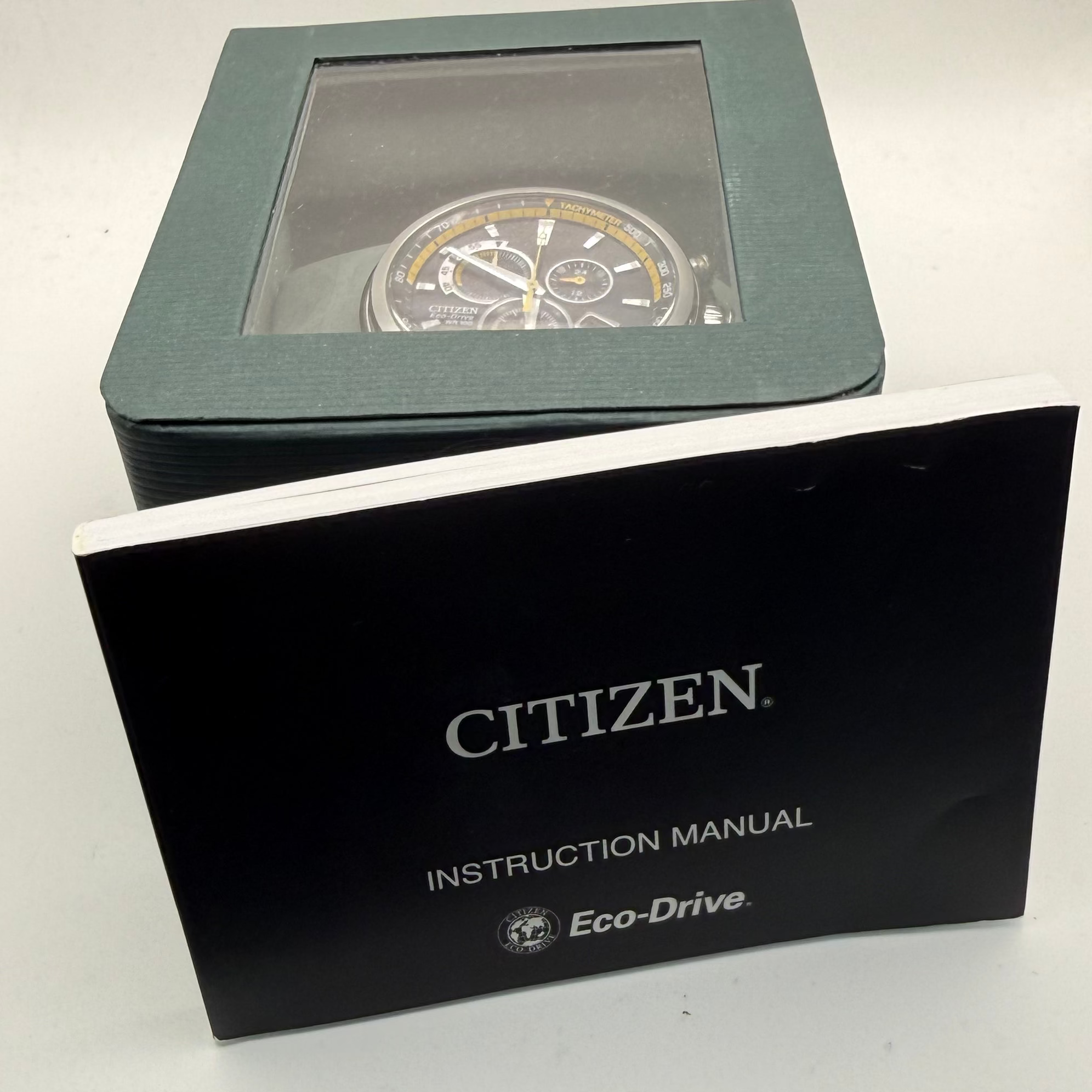 Citizen Eco-Drive H500-S121082 Chronograph WR100 Black & Yellow Racing Dial 48mm- £120.00