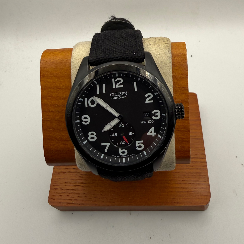 Citizen Eco-Drive B690-S077874 Military Style Black PVD WR100 46mm Men's Watch Boxed- £95.00