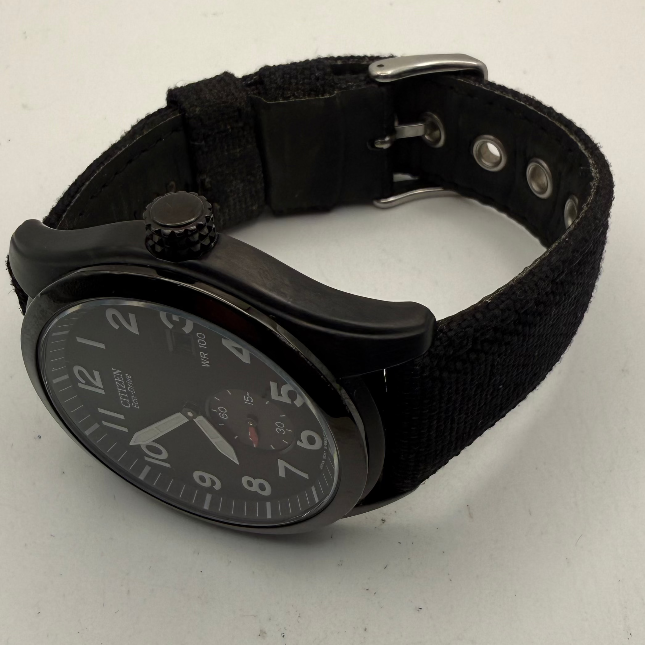 Citizen Eco-Drive B690-S077874 Military Style Black PVD WR100 46mm Men's Watch Boxed- £95.00