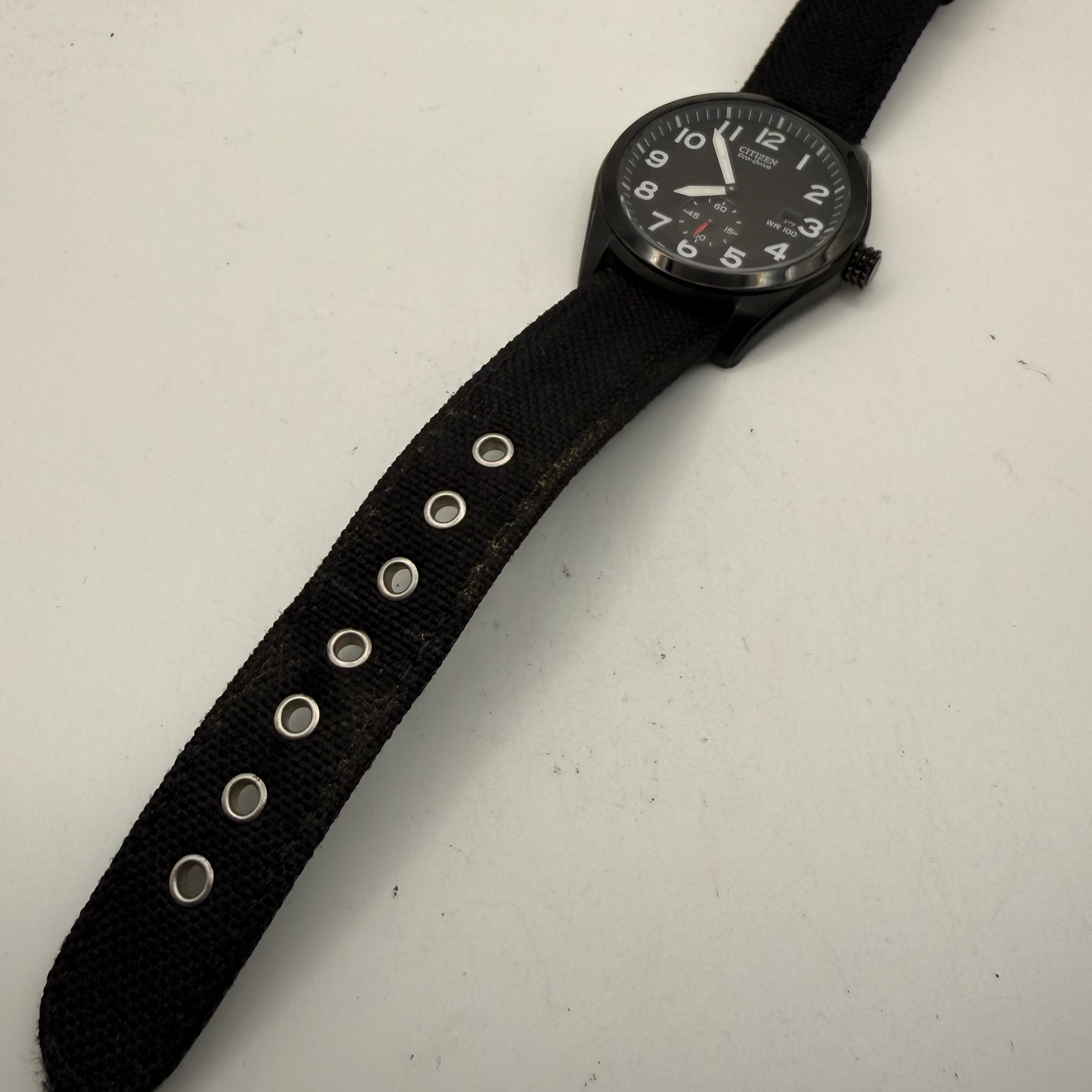 Citizen Eco-Drive B690-S077874 Military Style Black PVD WR100 46mm Men's Watch Boxed- £95.00