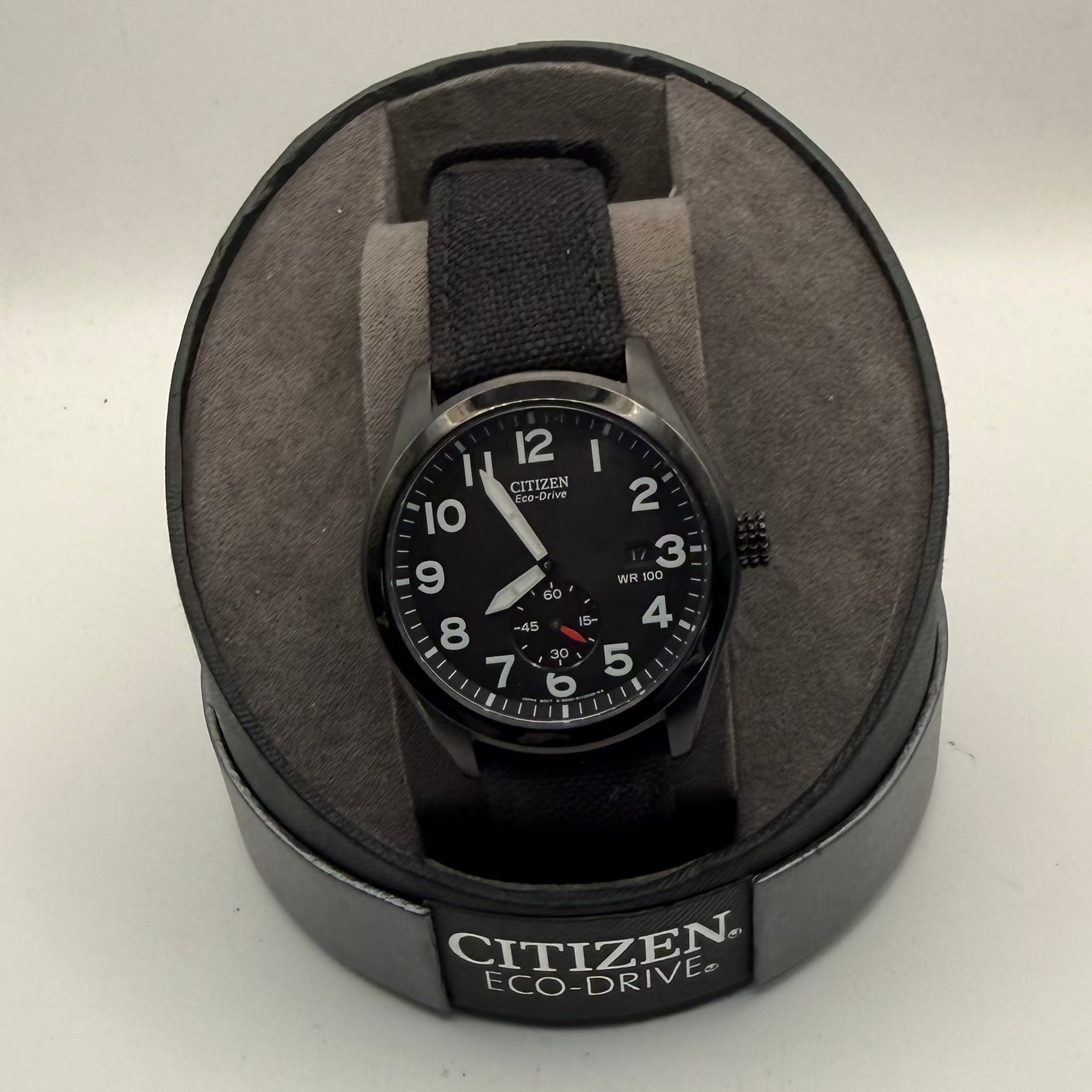 Citizen Eco-Drive B690-S077874 Military Style Black PVD WR100 46mm Men's Watch Boxed- £95.00