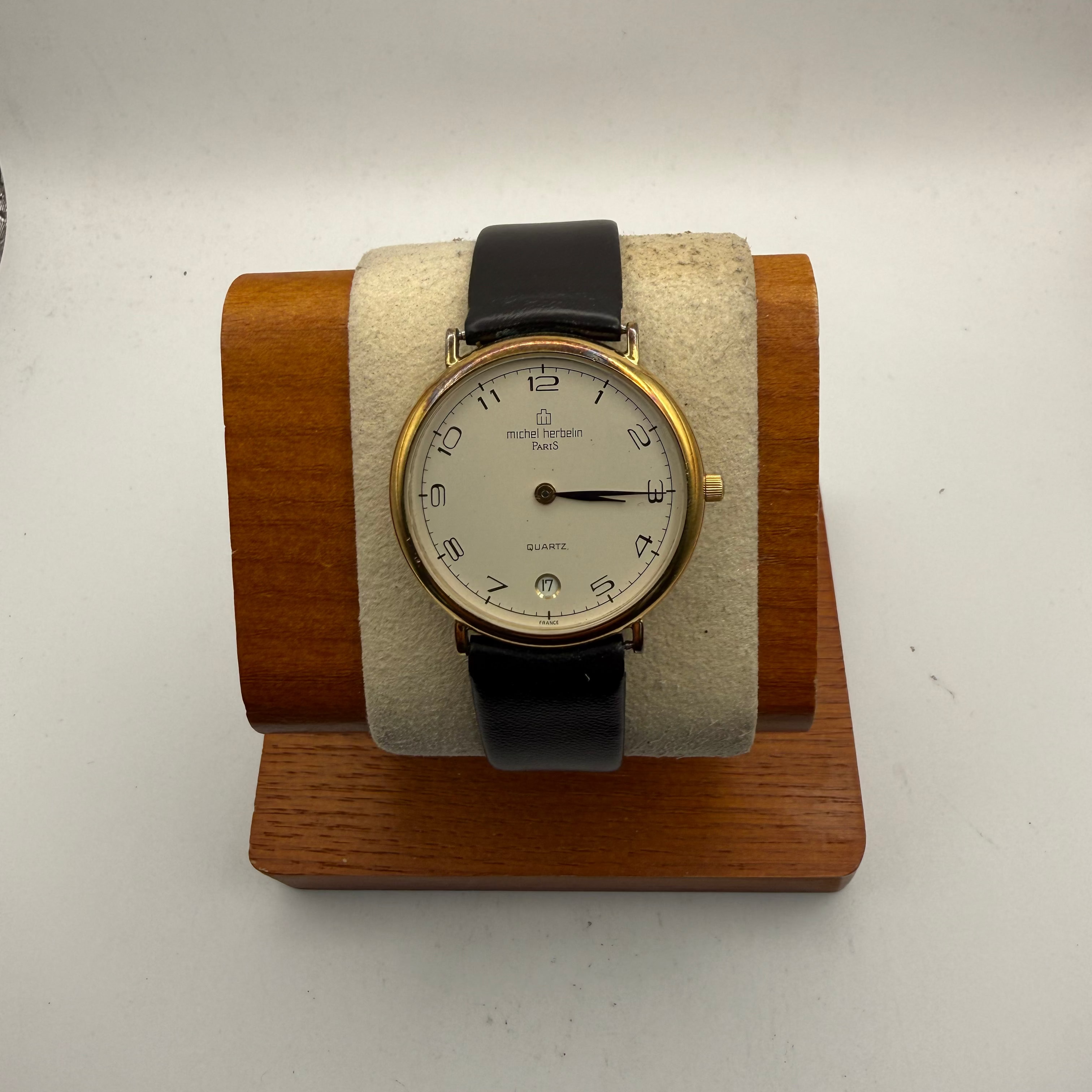 Michel Herbelin Paris Quartz Dress Watch – Gold Tone – Original Box & Papers (Fully Tested and Working)- £90.00