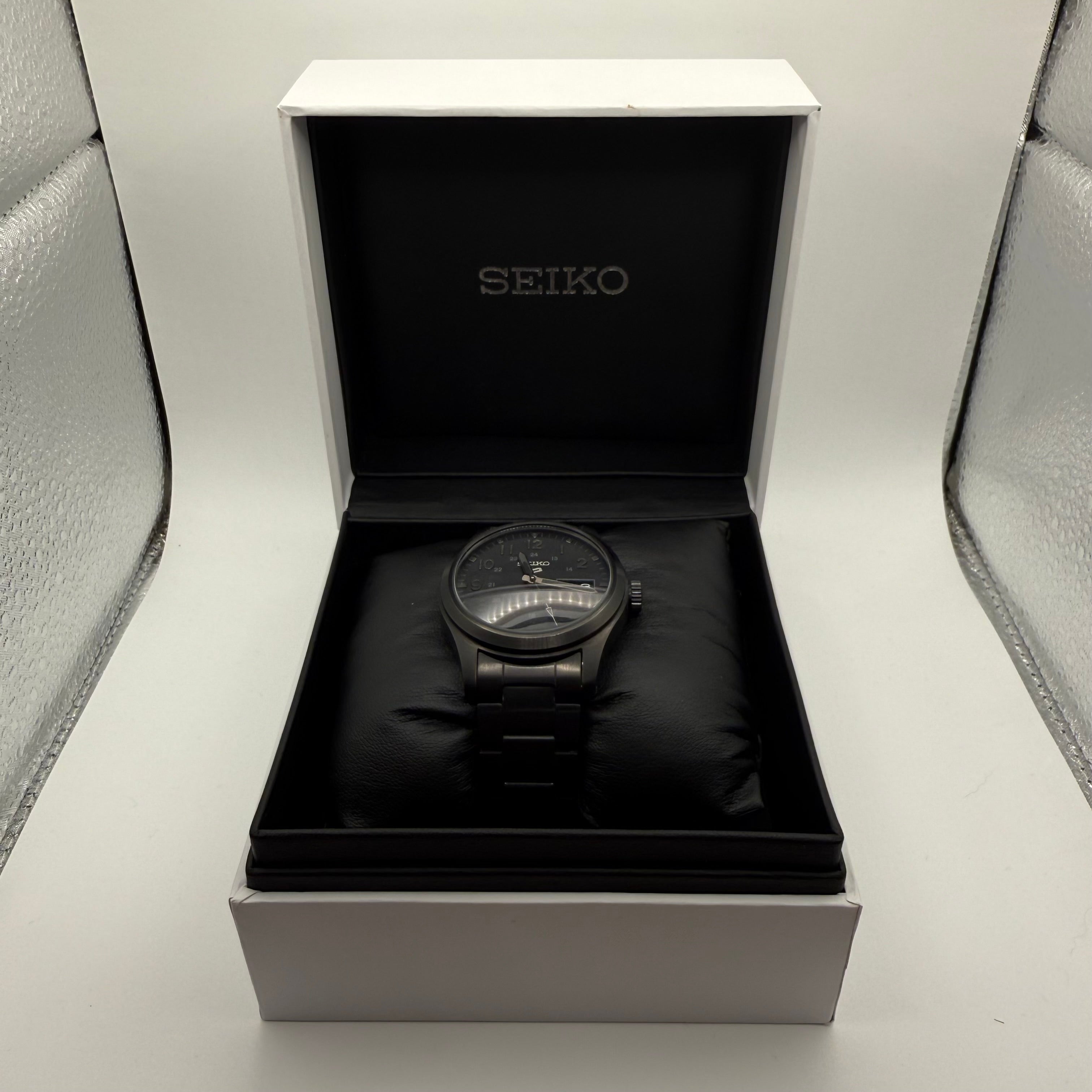 Seiko 5 “Stealth” Automatic Watch – Black Dial-£179.99