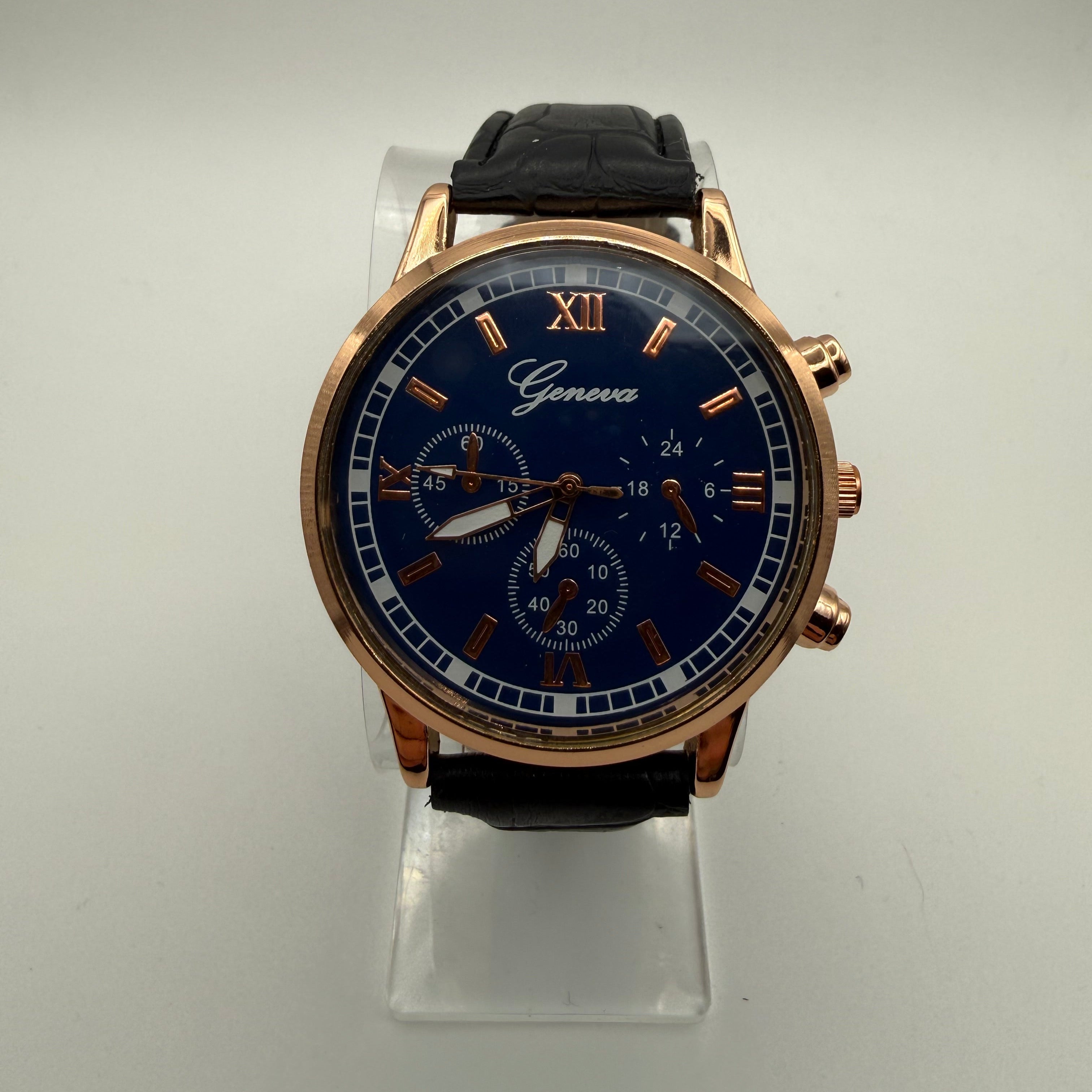 Geneva Rose Gold & Blue Dial Chronograph-£19.99