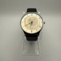 Minimalist Silver Dial Dress Watch Black Leather Strap 40mm- £10.00