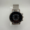 GENEVA Fashion Quartz Watch Black Dial Blue Markers Mesh Bracelet 44.5mm (Fully Tested and Working)- £7.00
