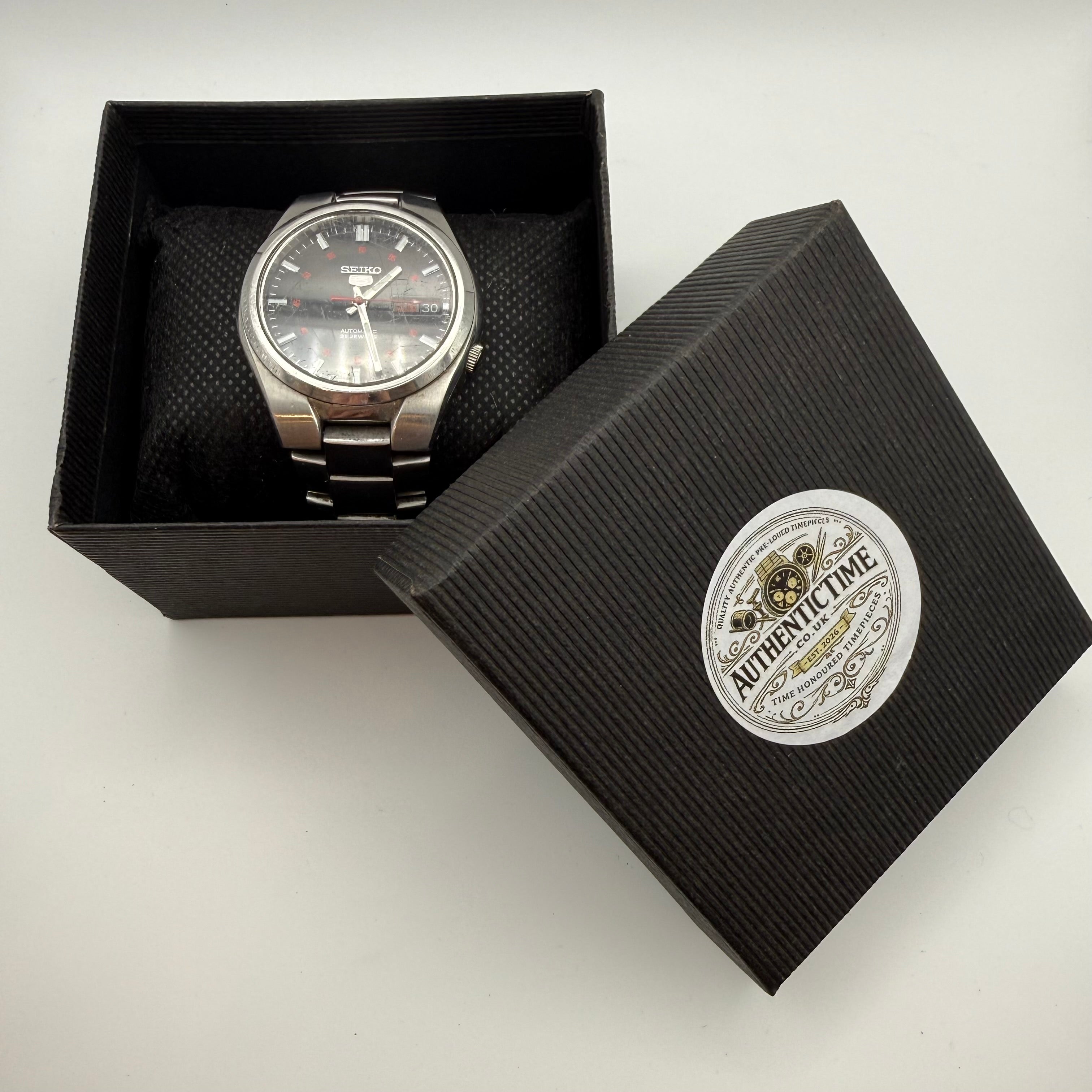 Seiko 5 Automatic 21 Jewels – Black Dial – Exhibition Caseback- £54.95