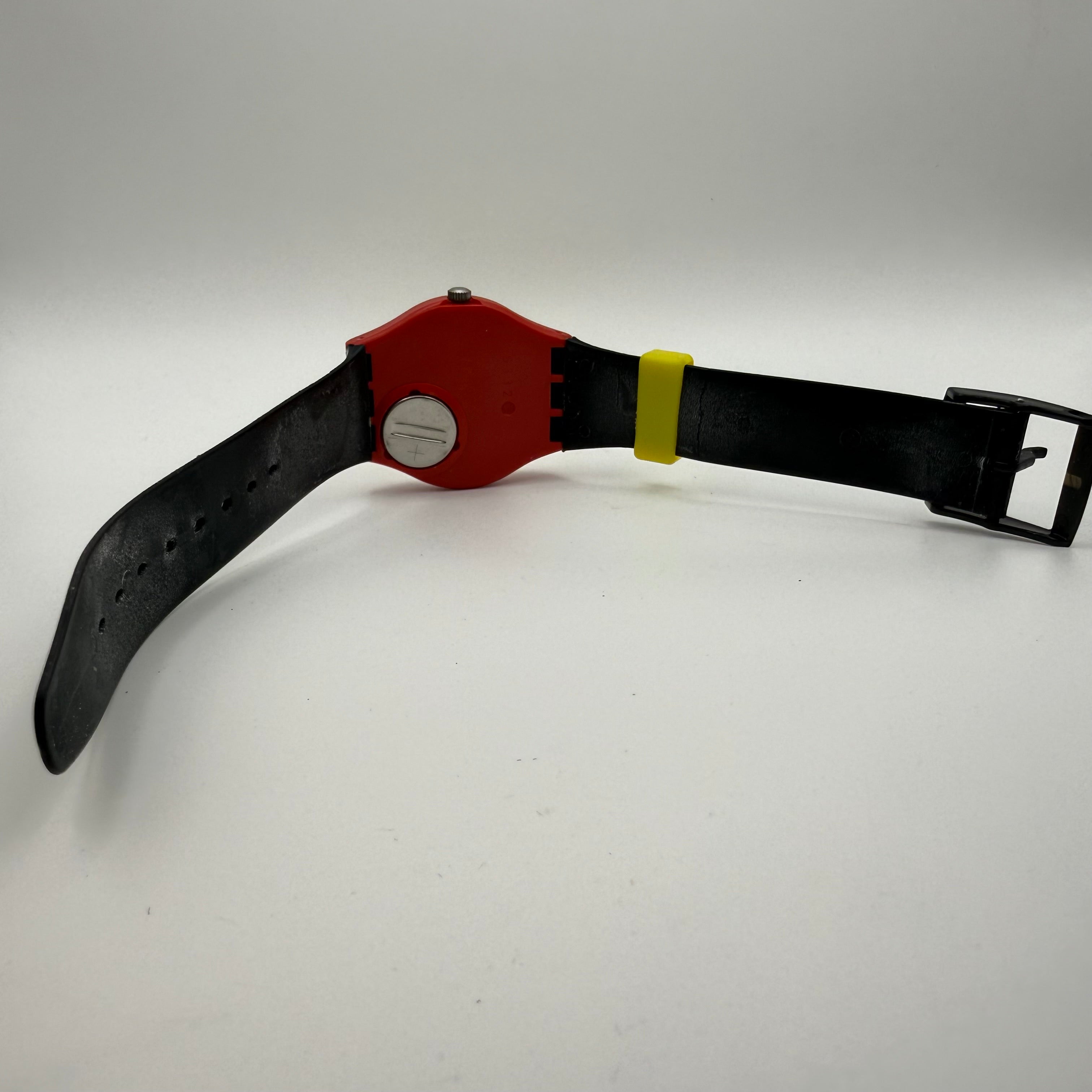 Vintage Swatch “Pop Art” Style – Red Case / Yellow Dial / Polka- £27.99